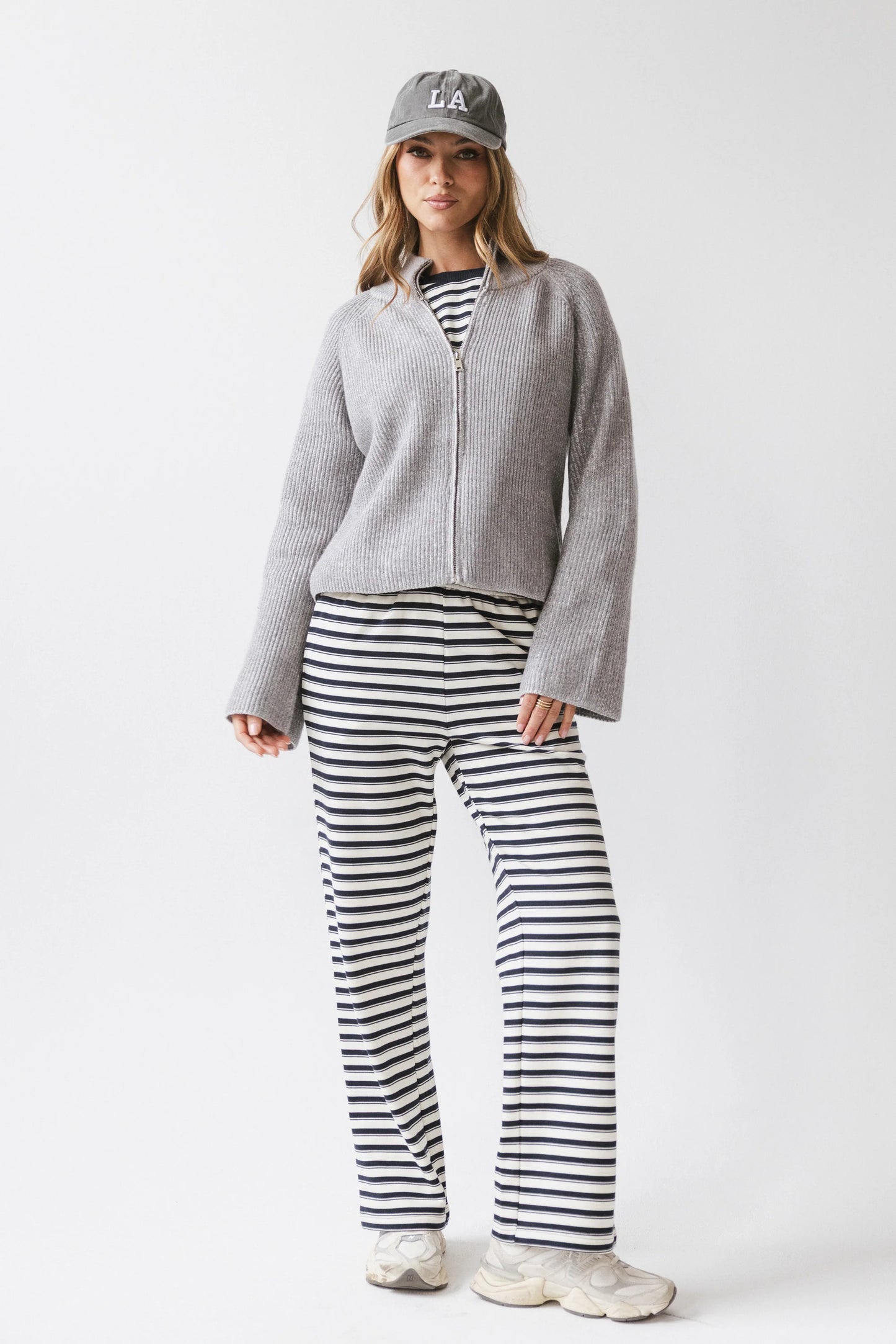 Abbie Ribbed Jacket in Grey