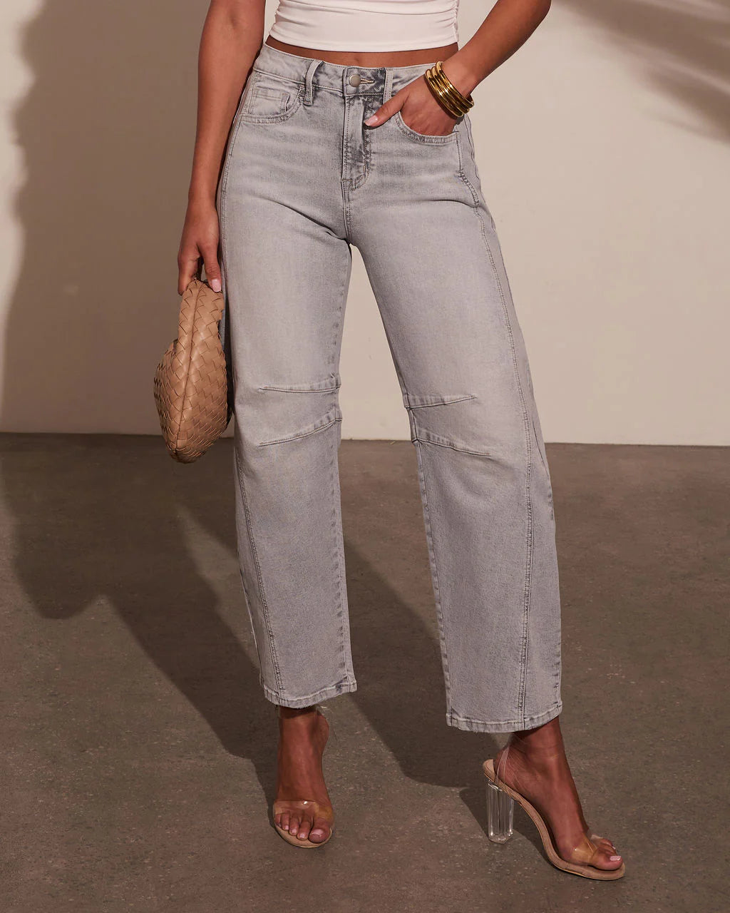 Wild Honey Stretch High Rise Barrel Jeans