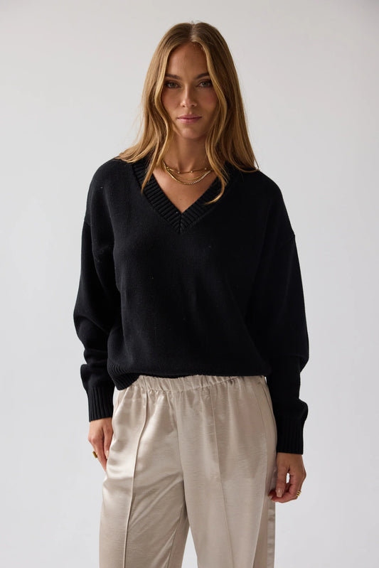 Adella Knit Sweater in Black