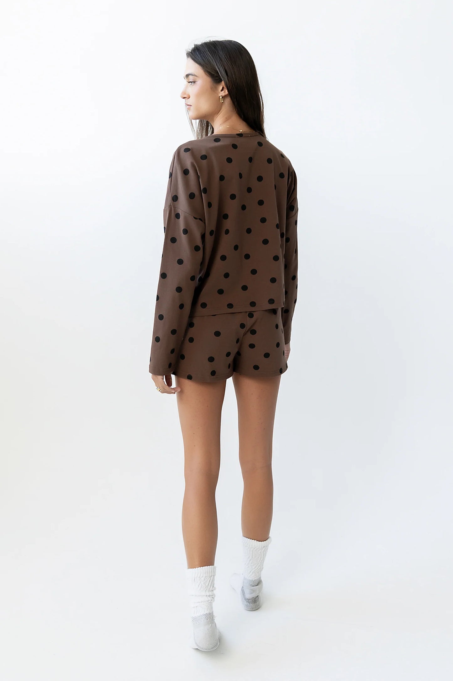 James Polka Dot Shorts in Brown