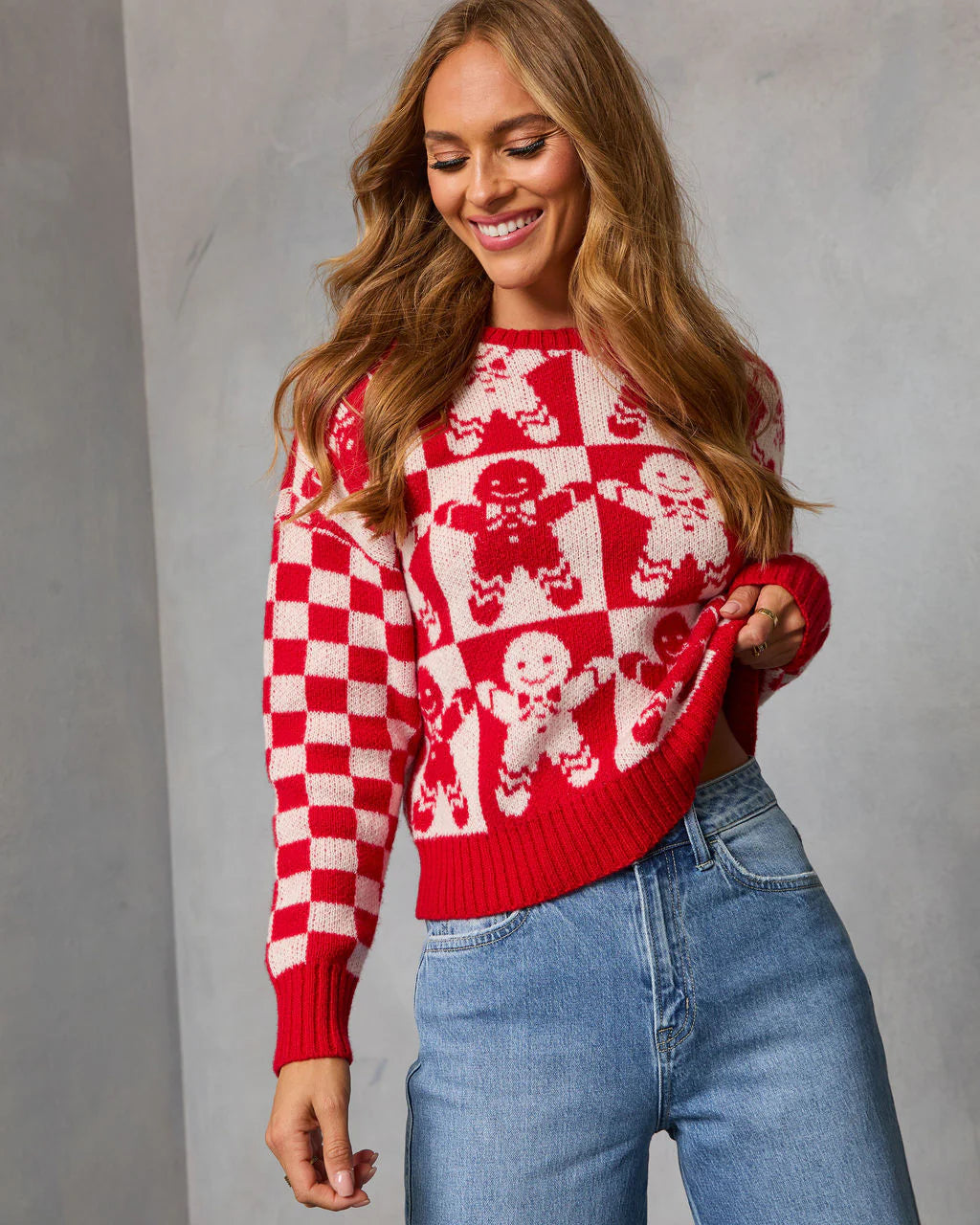 Winter Bakery Intarsia Knit Gingerbread Sweater