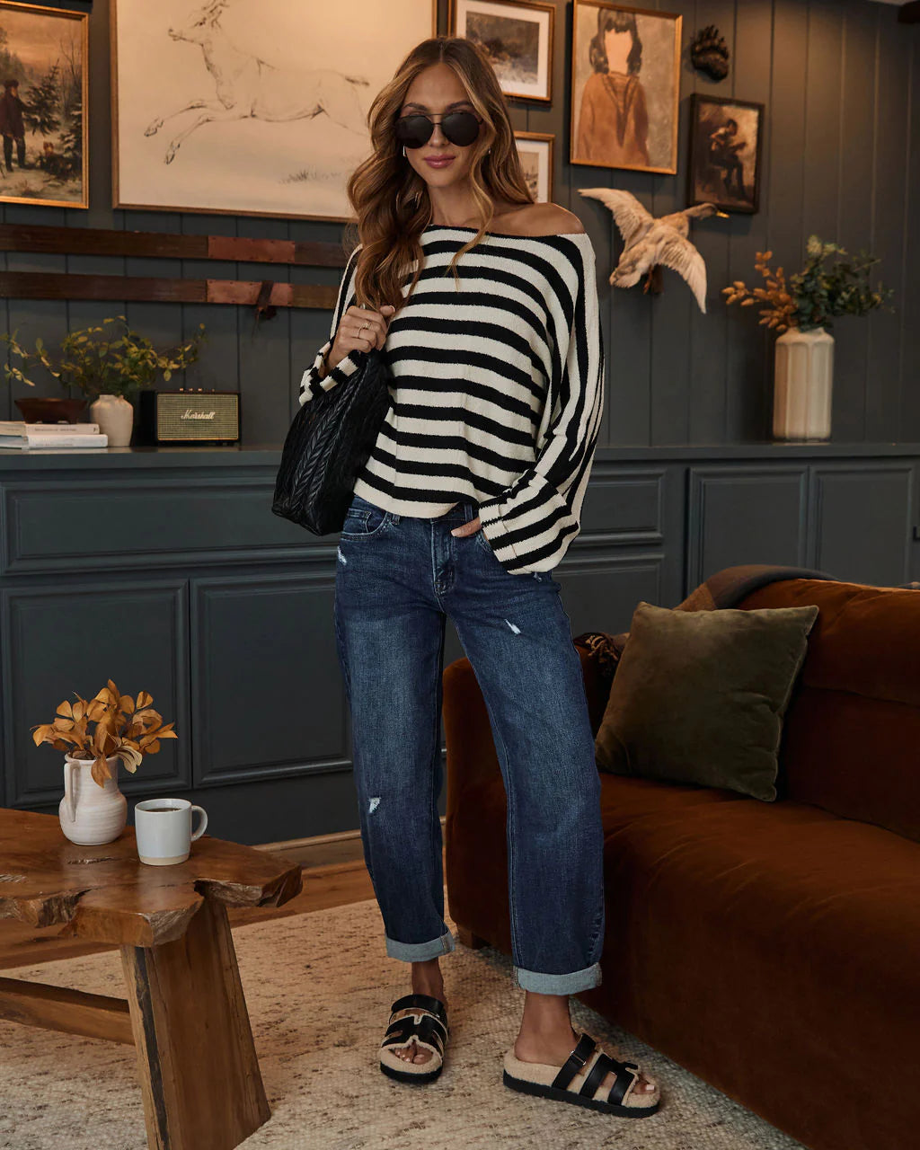 Tawnie Stretch Distressed Barrel Jeans