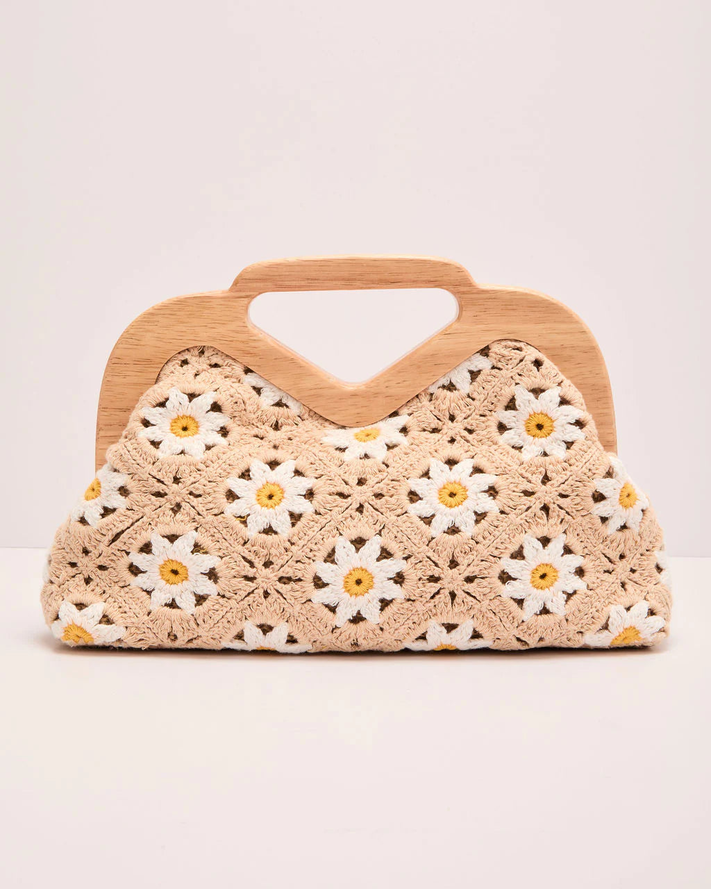 Sunspun Muse Woven Floral Clutch