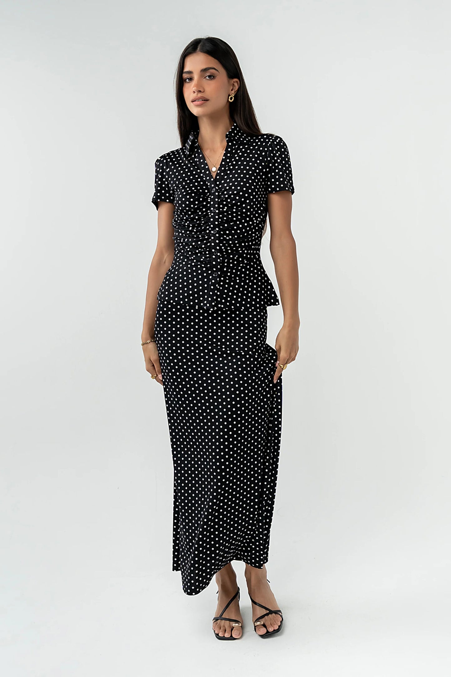 Malia Polka Dot Maxi Skirt