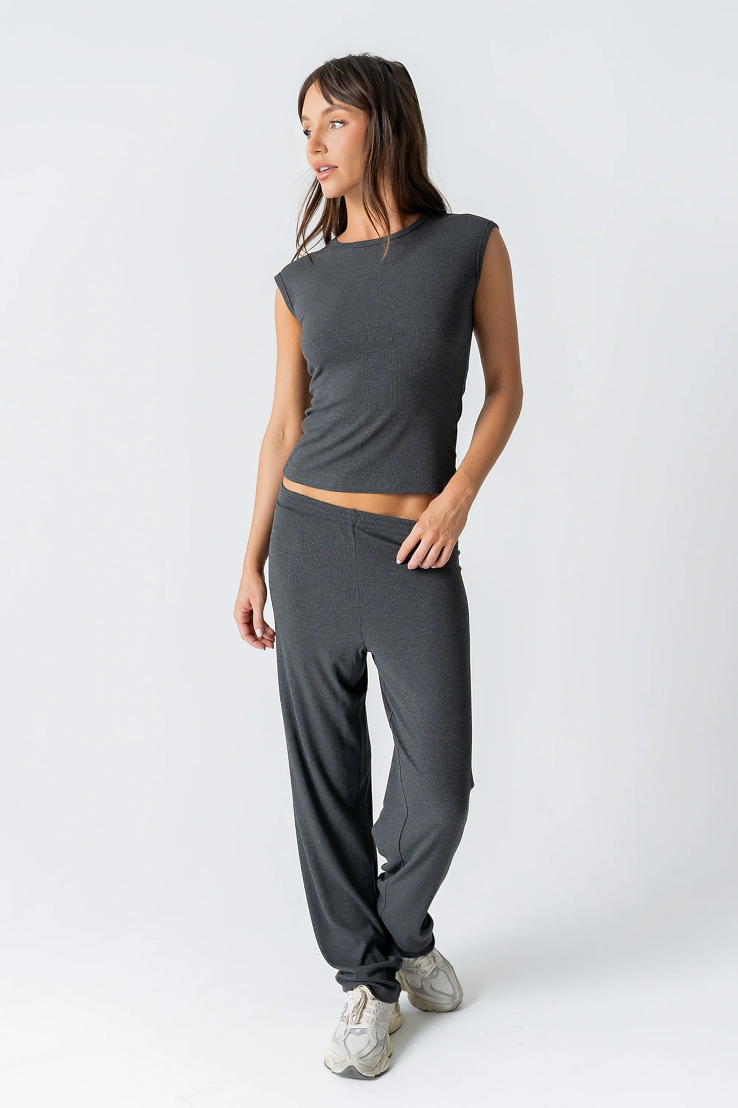 Jordanna Knit Top in Charcoal
