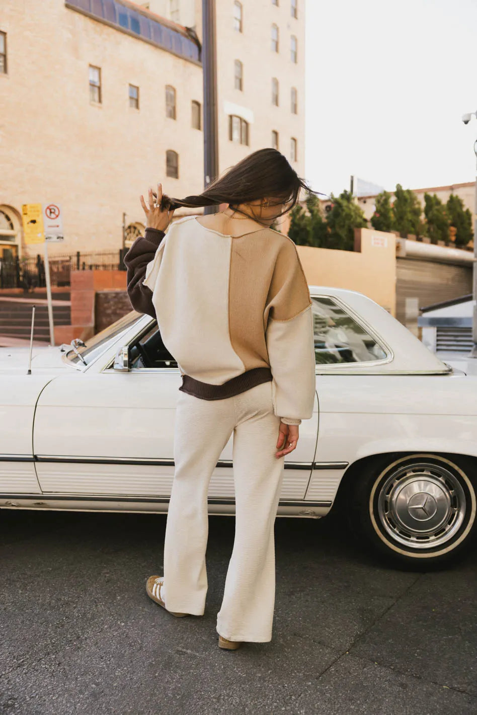 Abara Colorblock Sweater in Oatmeal