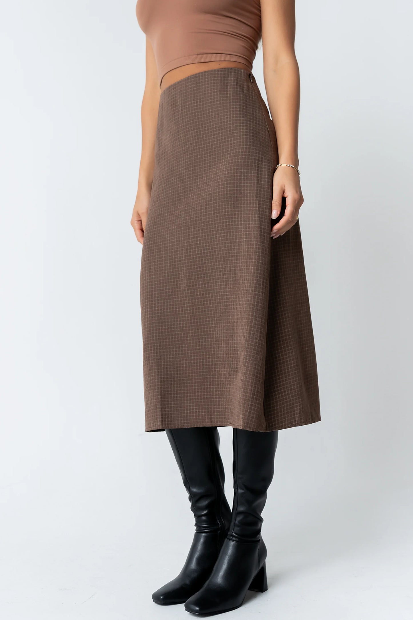 Miley Midi Skirt in Brown