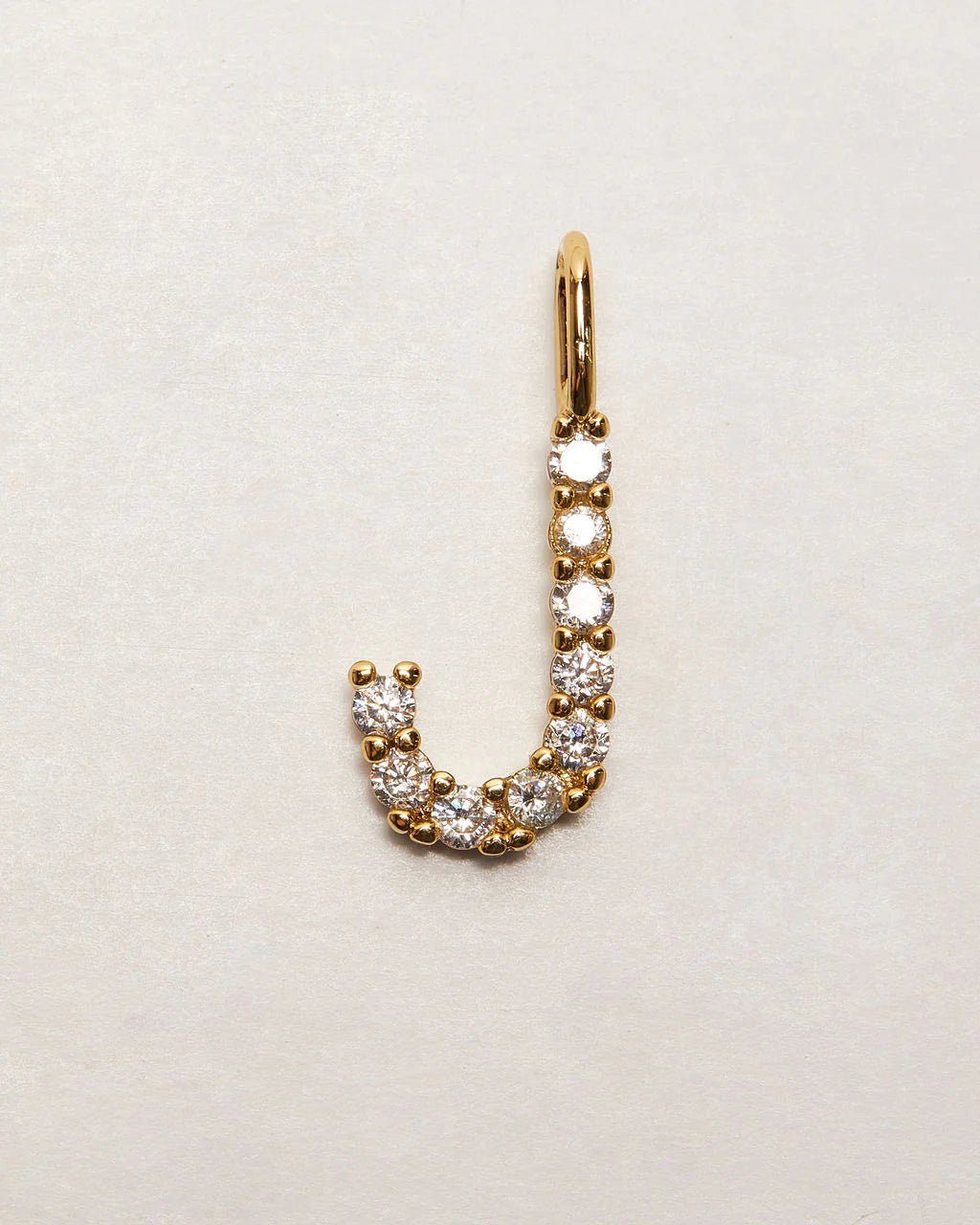 Initial Letter 14k Plated Rhinestone Charm