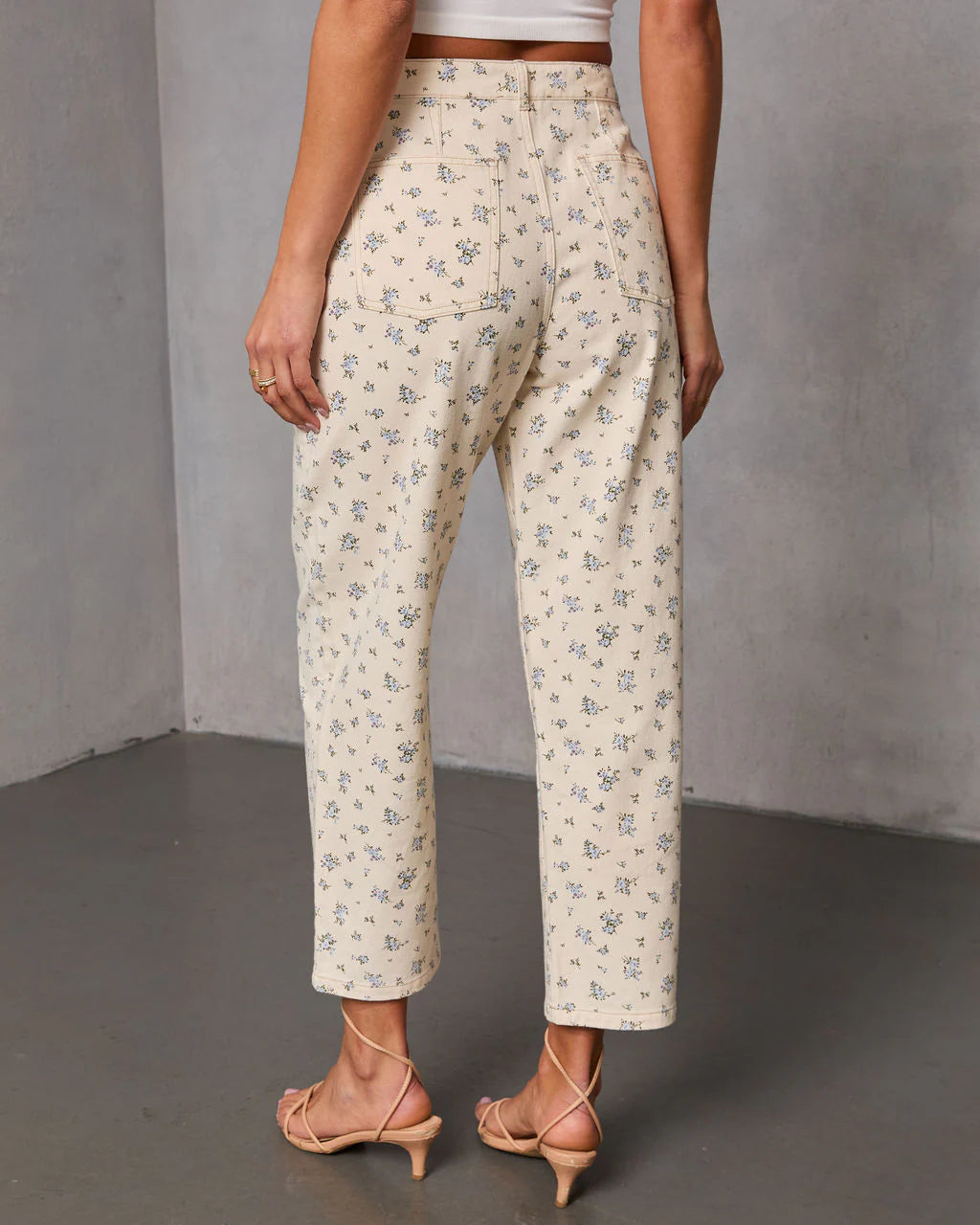 Prairie Bloom Floral Barrel Leg Pants