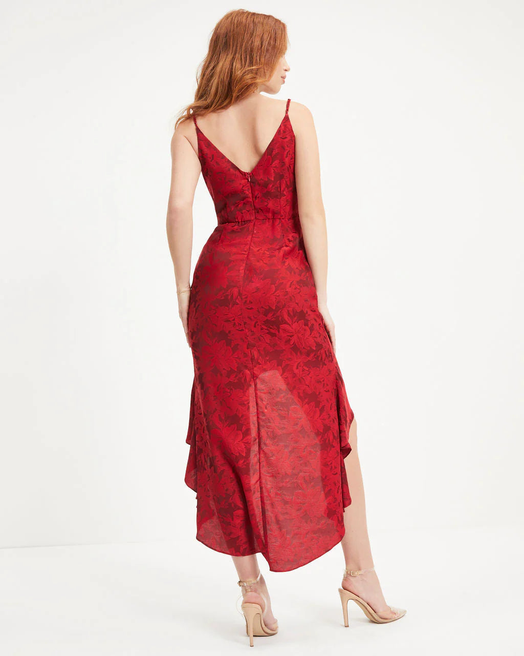 With You Floral Ruched Ruffle Maxi Dress