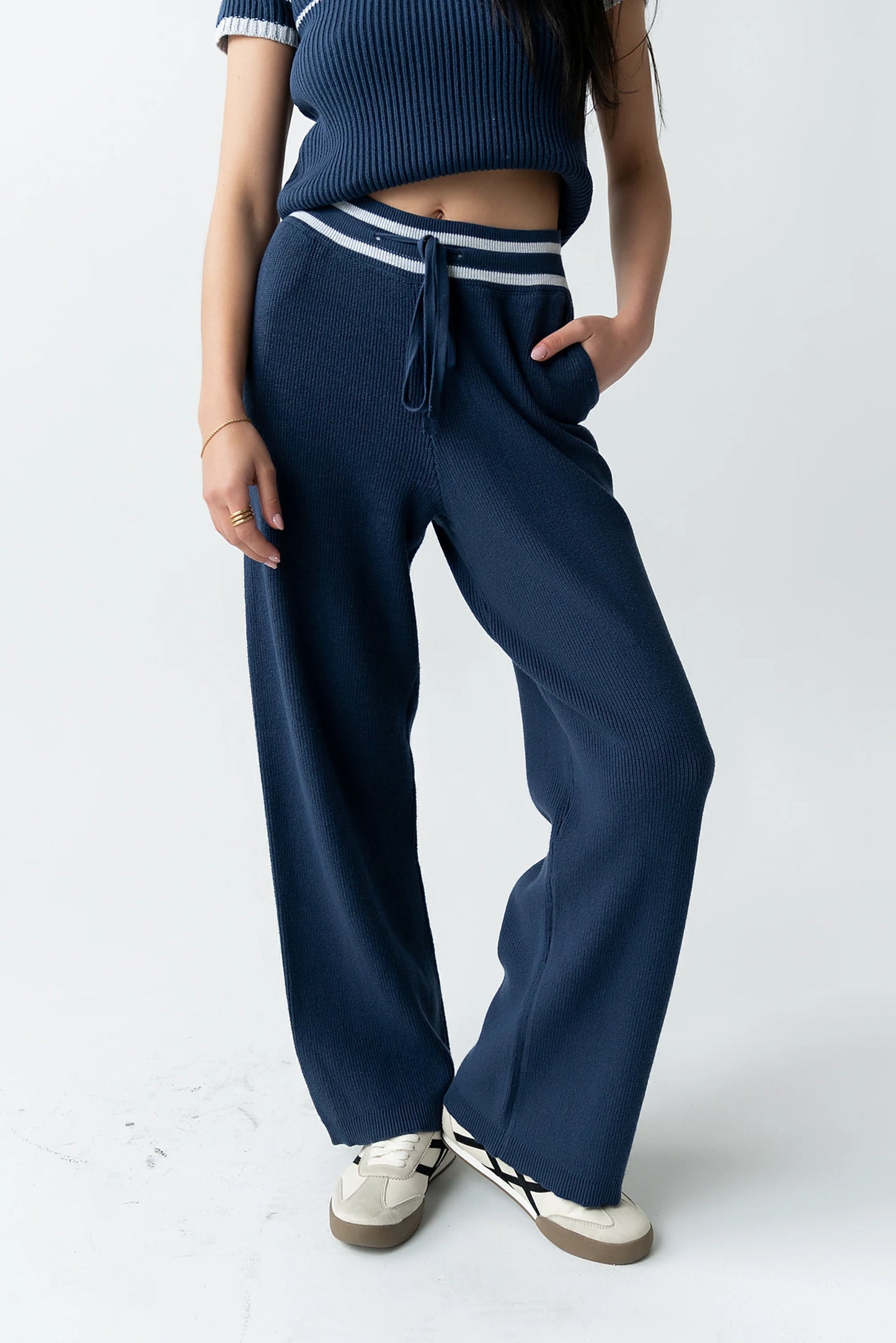 Brea Striped Pants in Blue