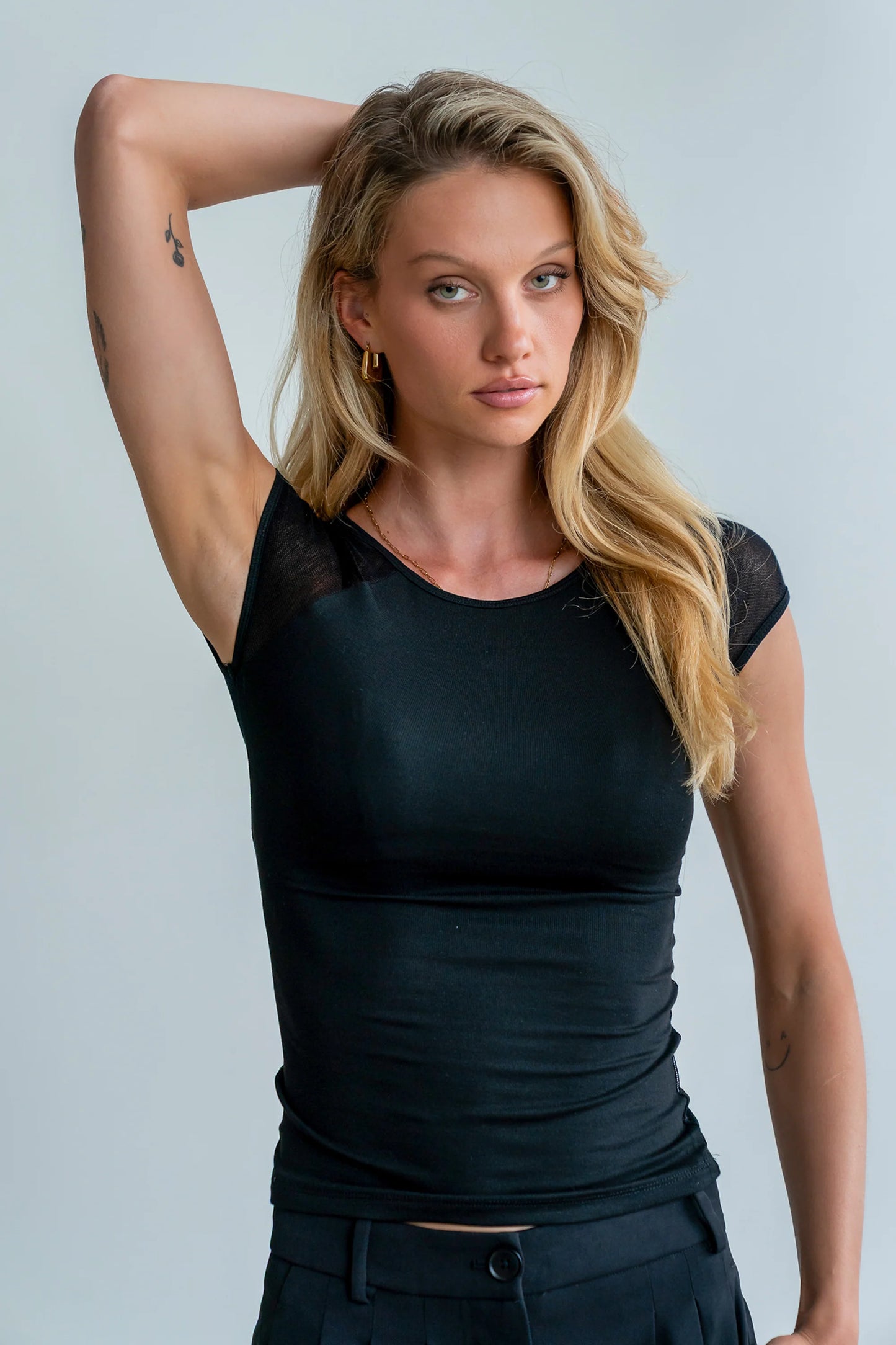 Brandy Mesh Top in Black