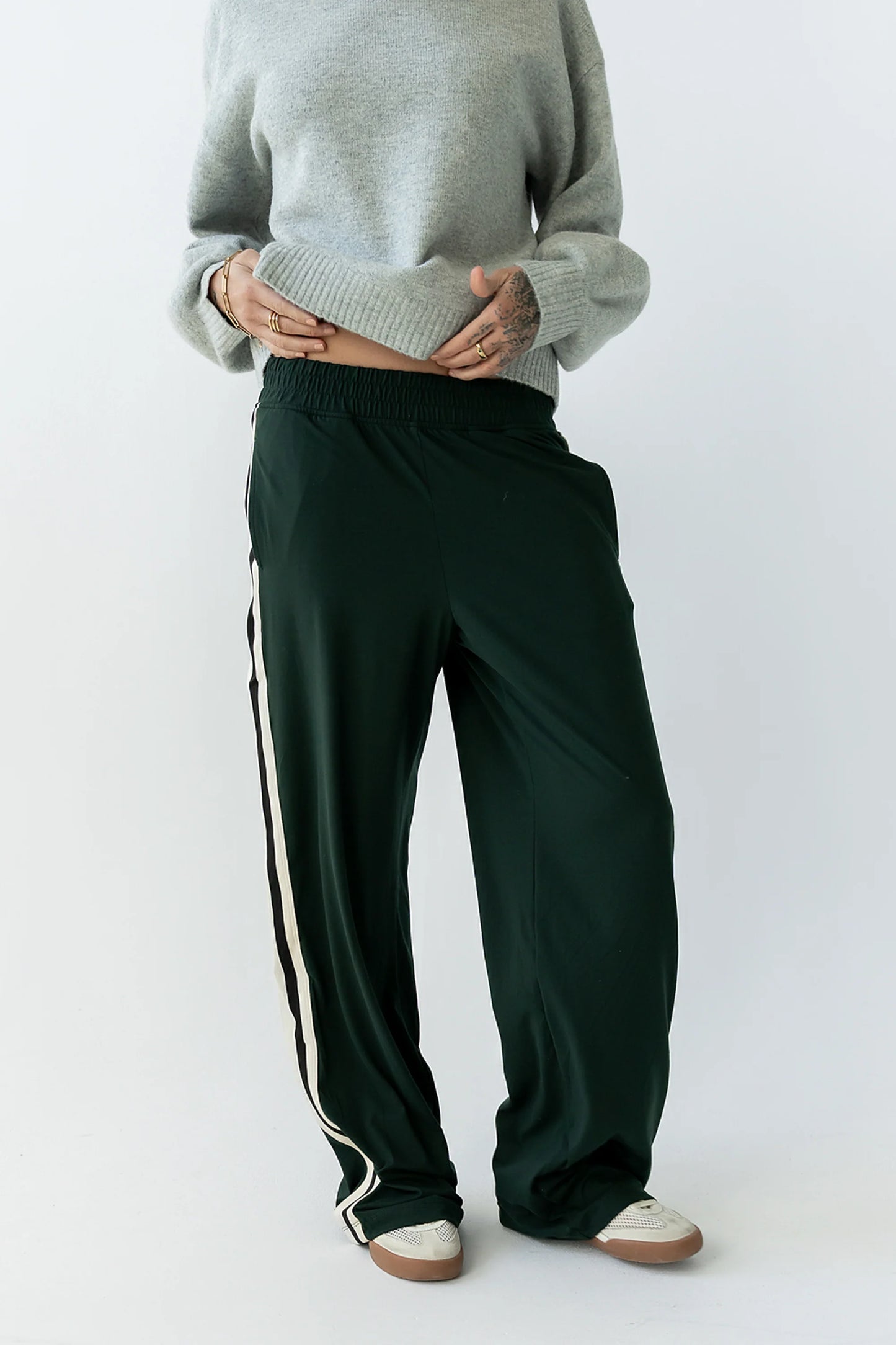 Avery Striped Pants in Green
