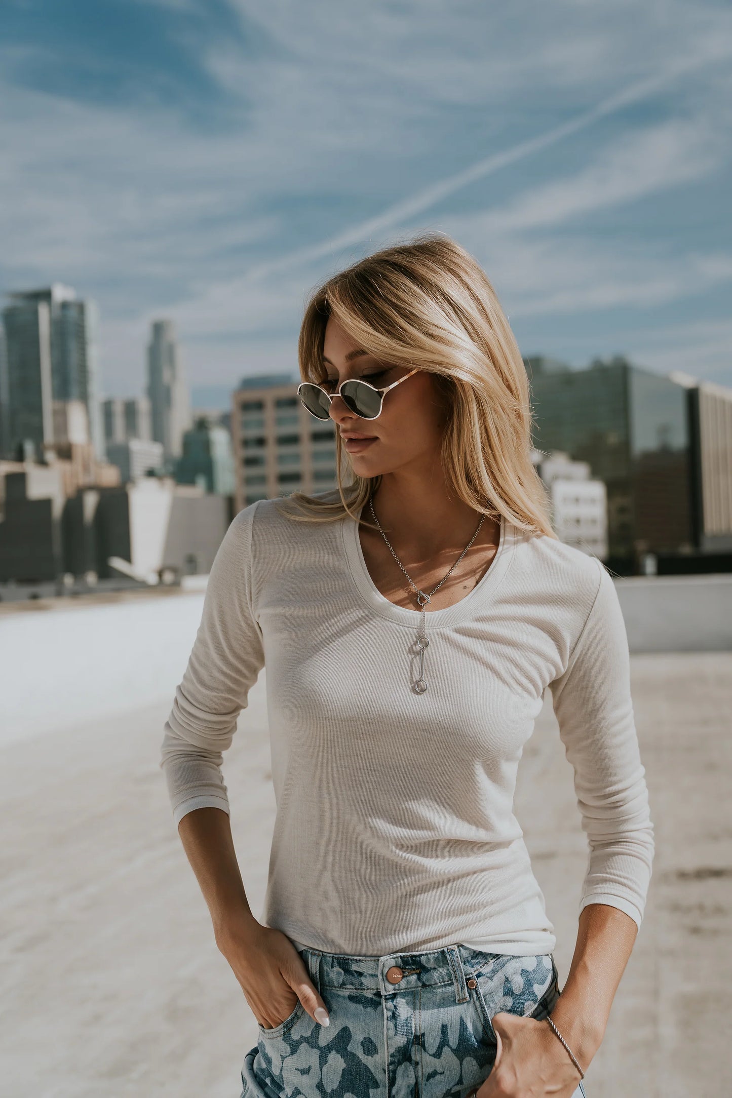 Brinley Layered Top in Bone
