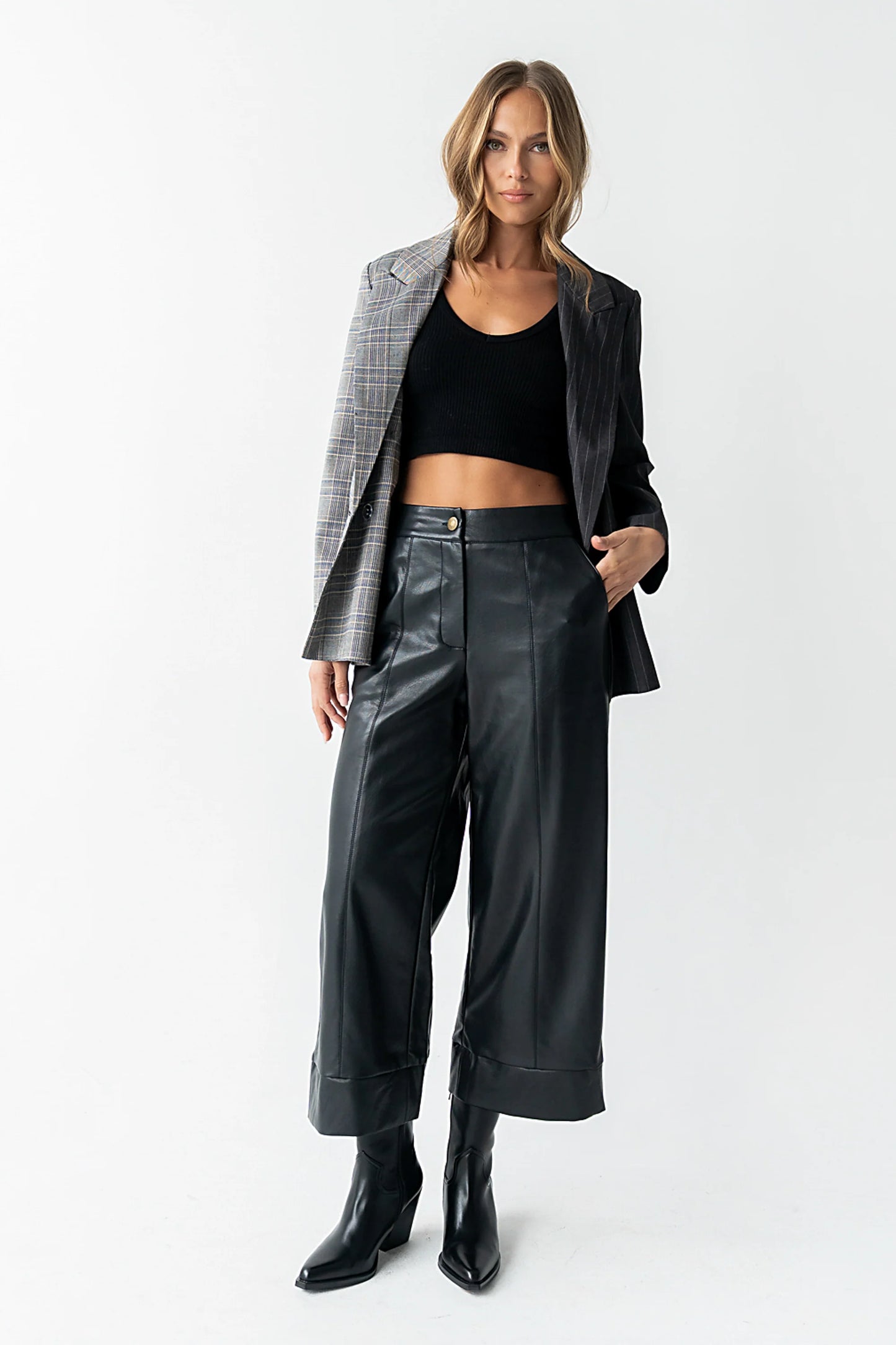 Ulani Vegan Leather Pants in Black