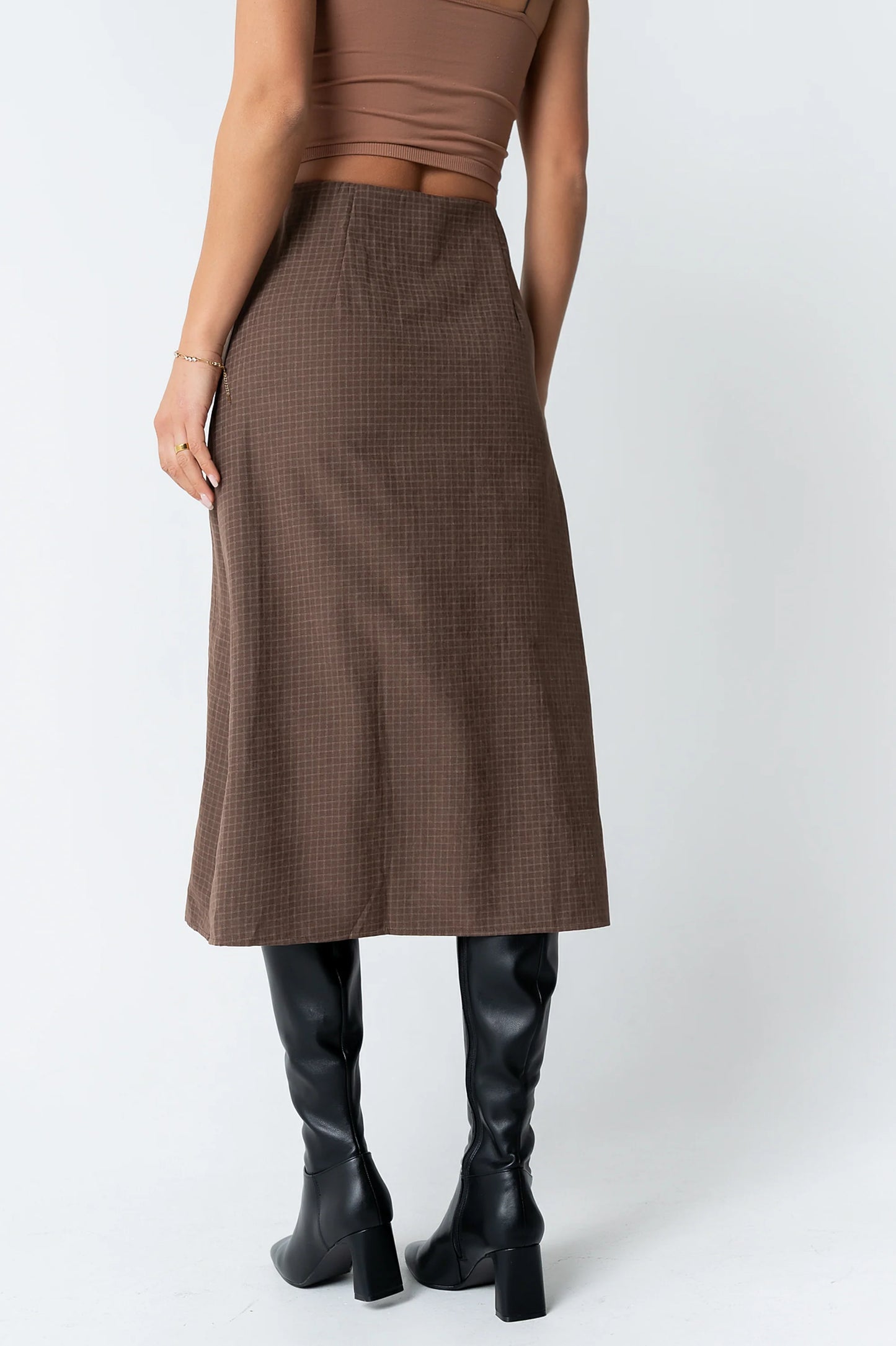 Miley Midi Skirt in Brown