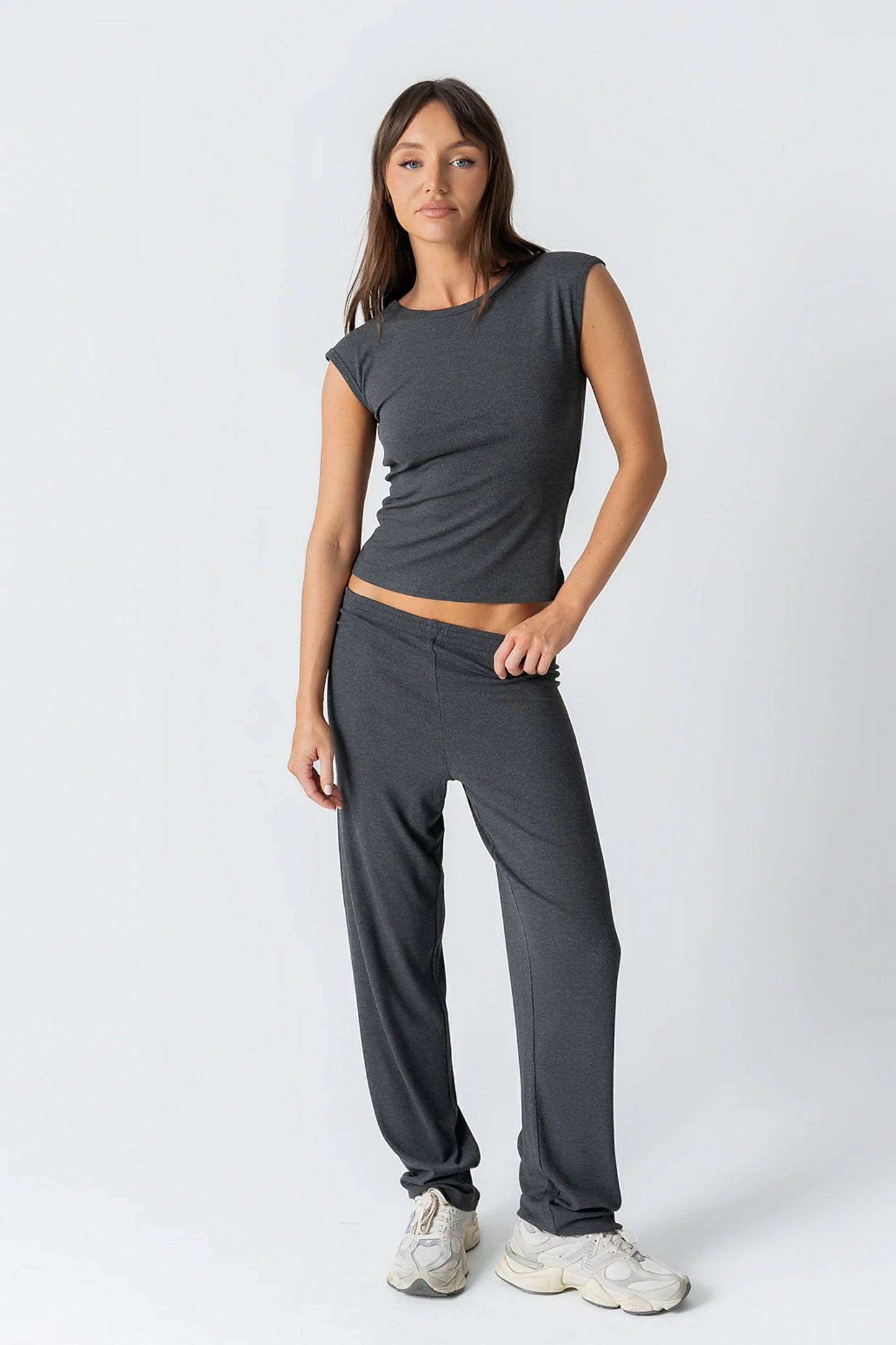Jordanna Knit Top in Charcoal