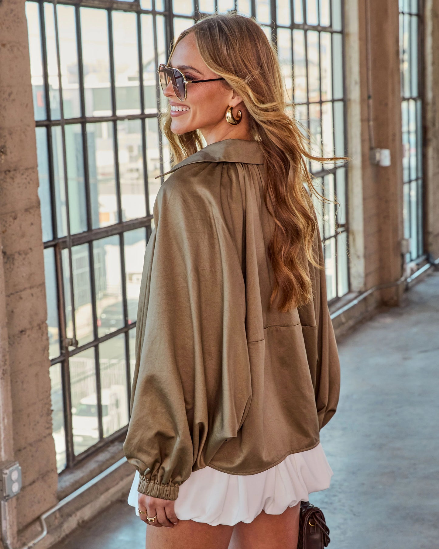 Downtown Form Satin Bomber Jacket