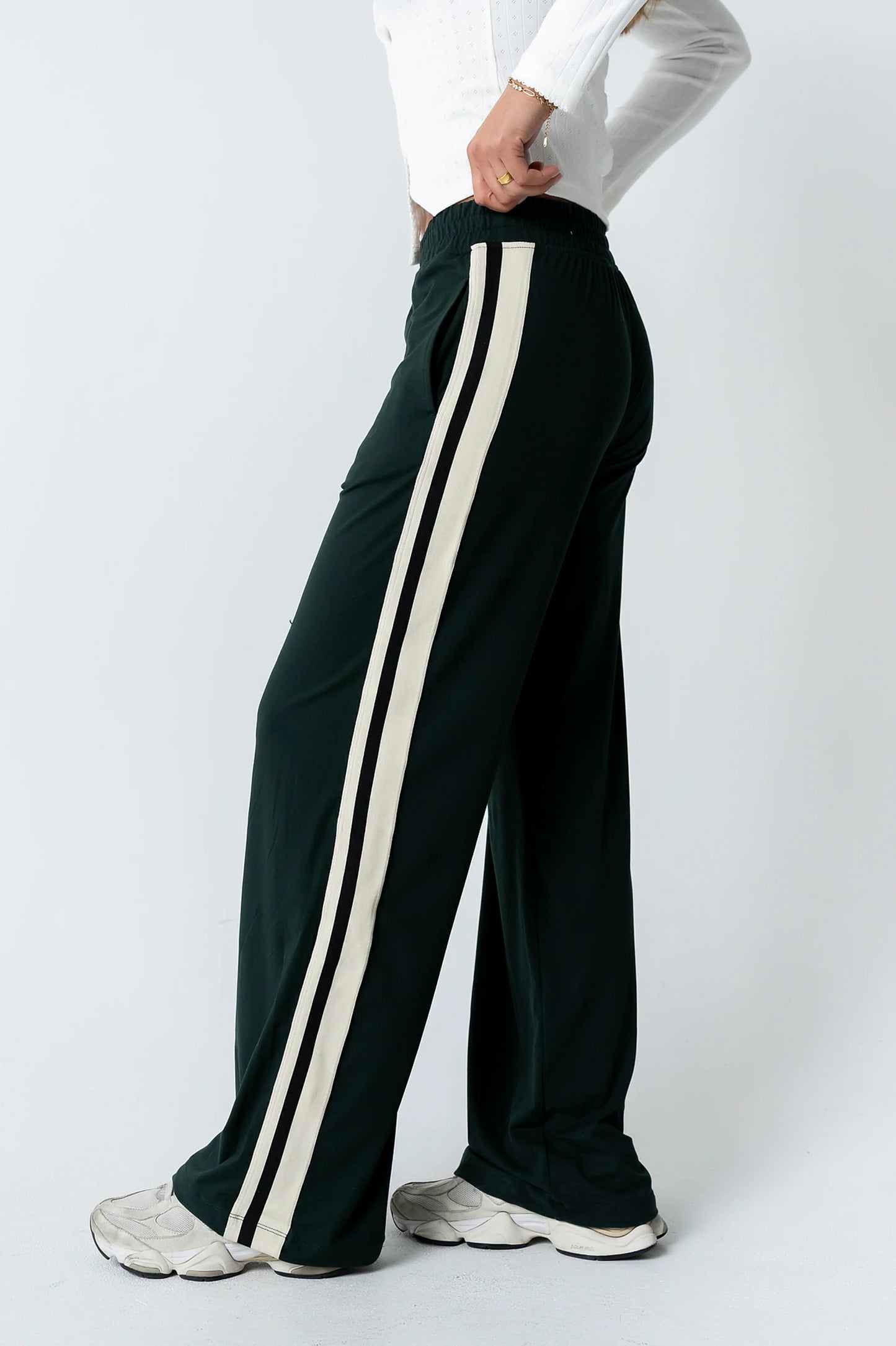 Avery Striped Pants in Green