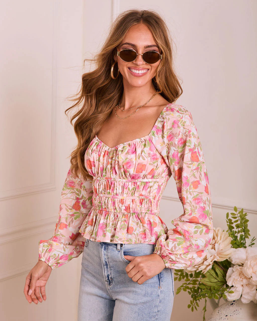 Romily Floral Peplum Top
