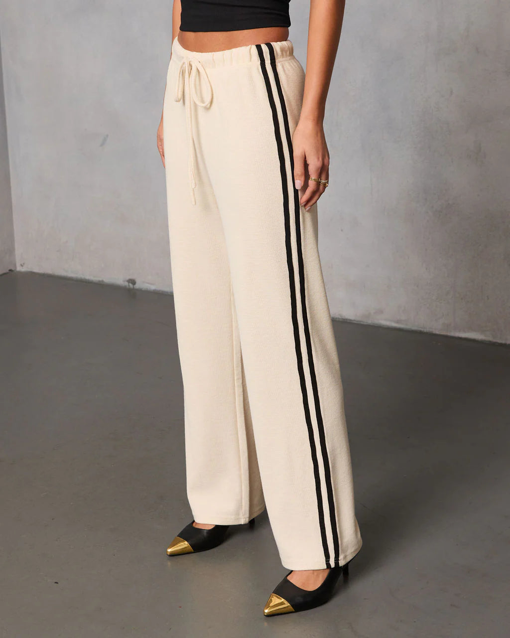 Quiet Day Striped Straight Leg Sweatpants
