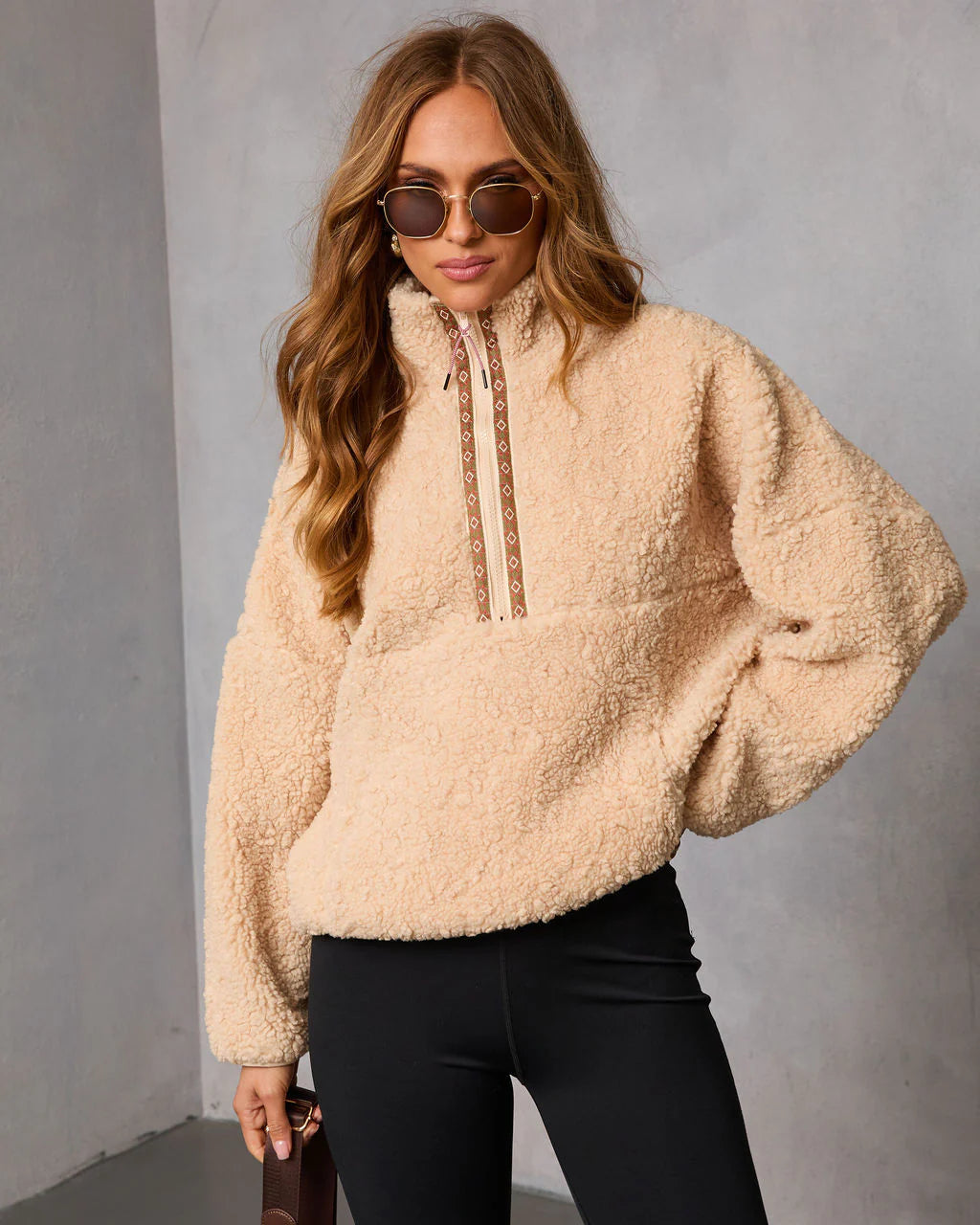 Cold Embrace Teddy Quarter Zip Sweatshirt
