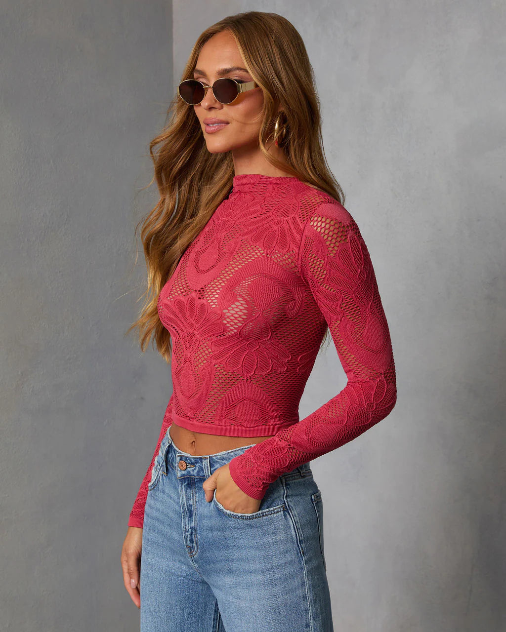 Slay Mode Abstract Open Knit Top