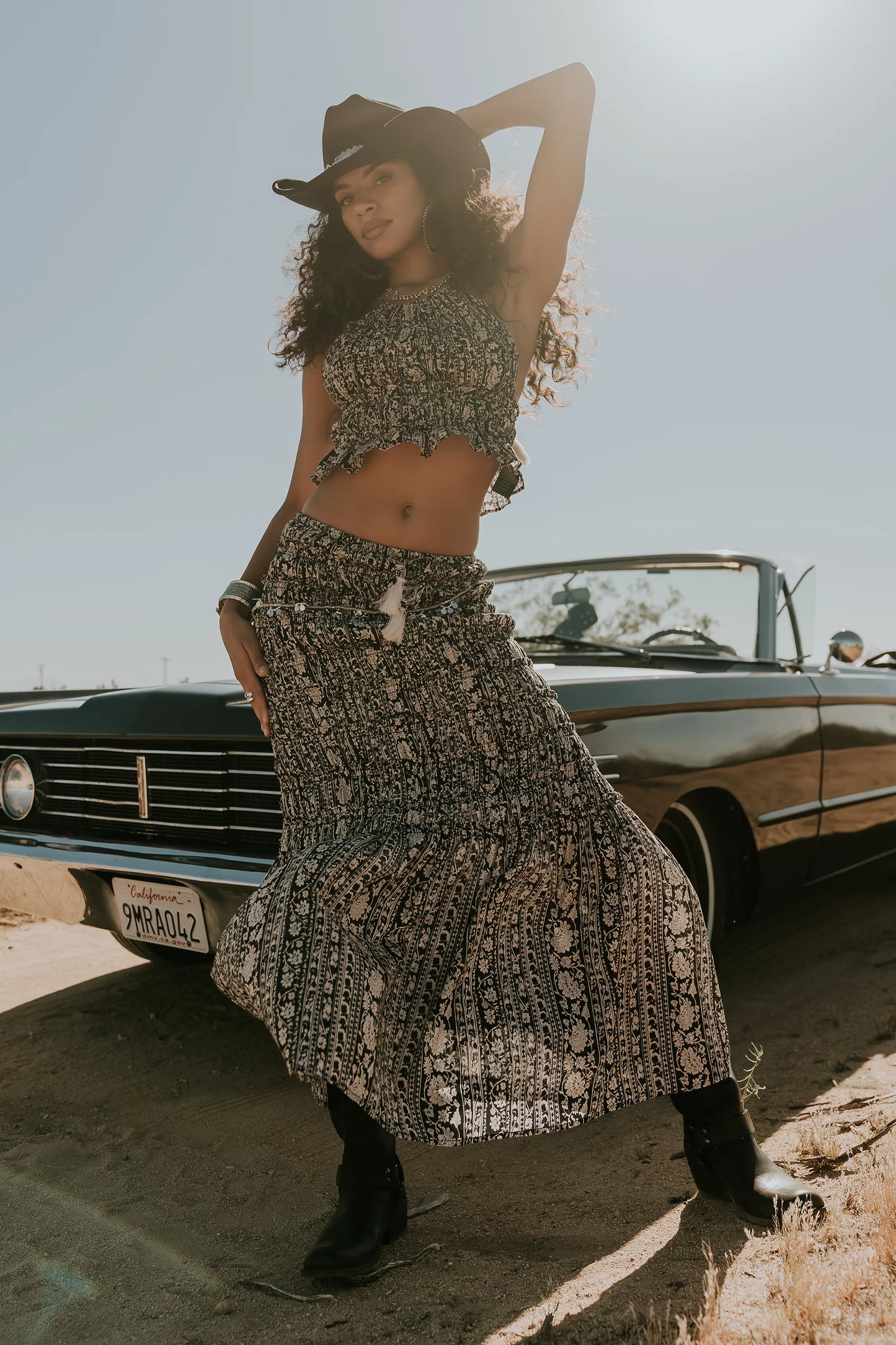 Aailyah Smocked Maxi Skirt