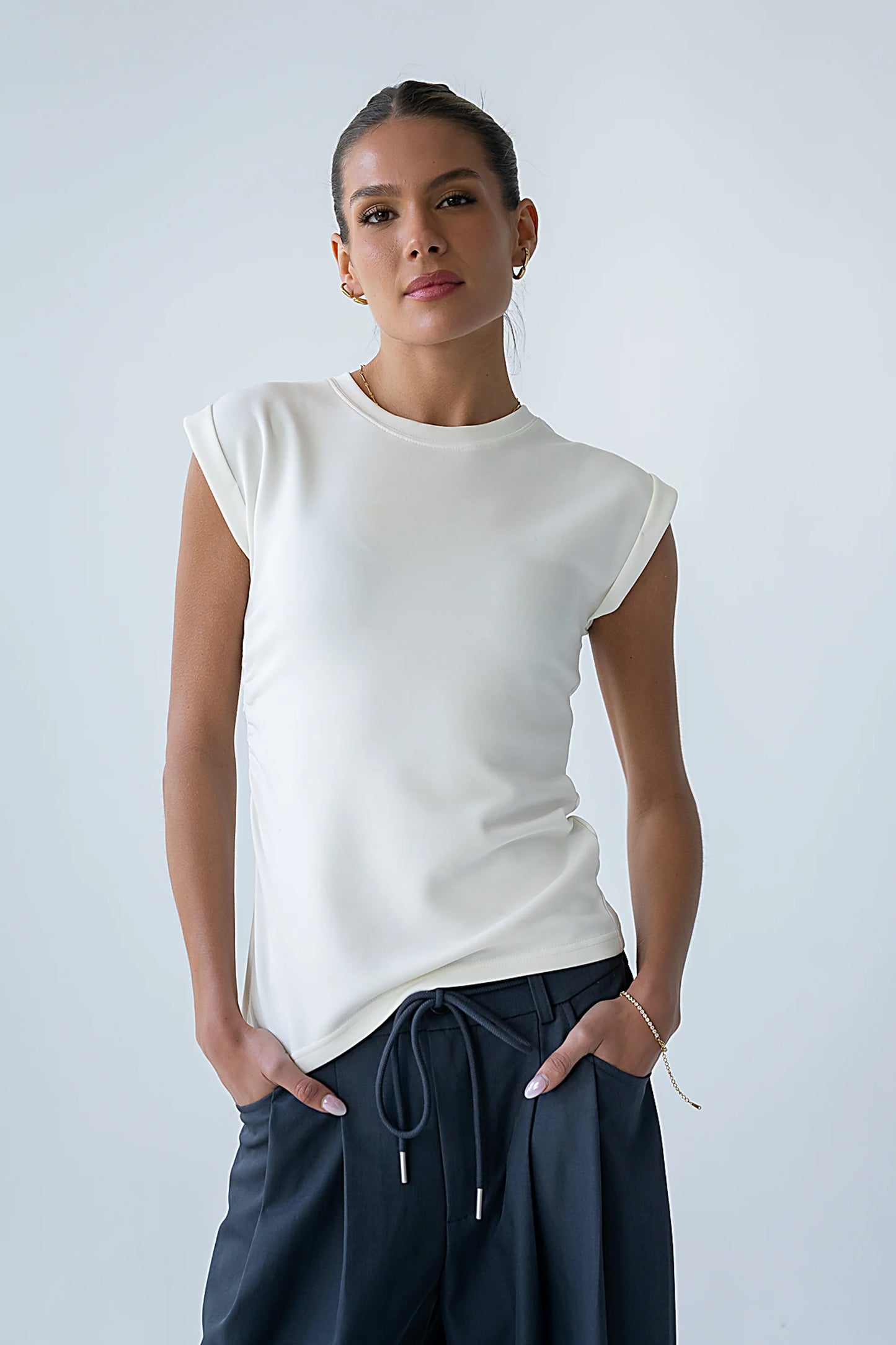 Johny Asymmetrical Top in White