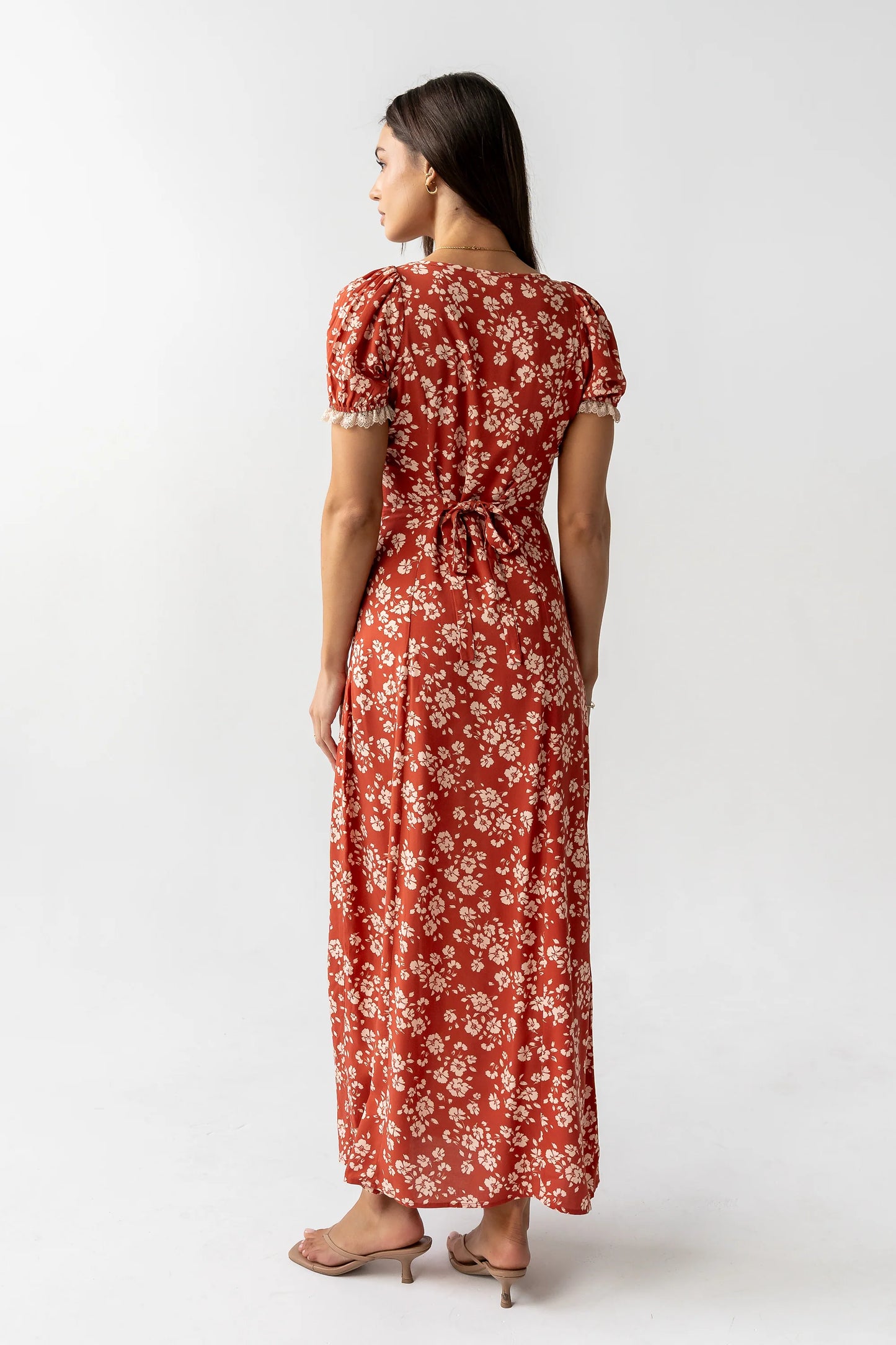 Camden Floral Maxi Dress in Rust