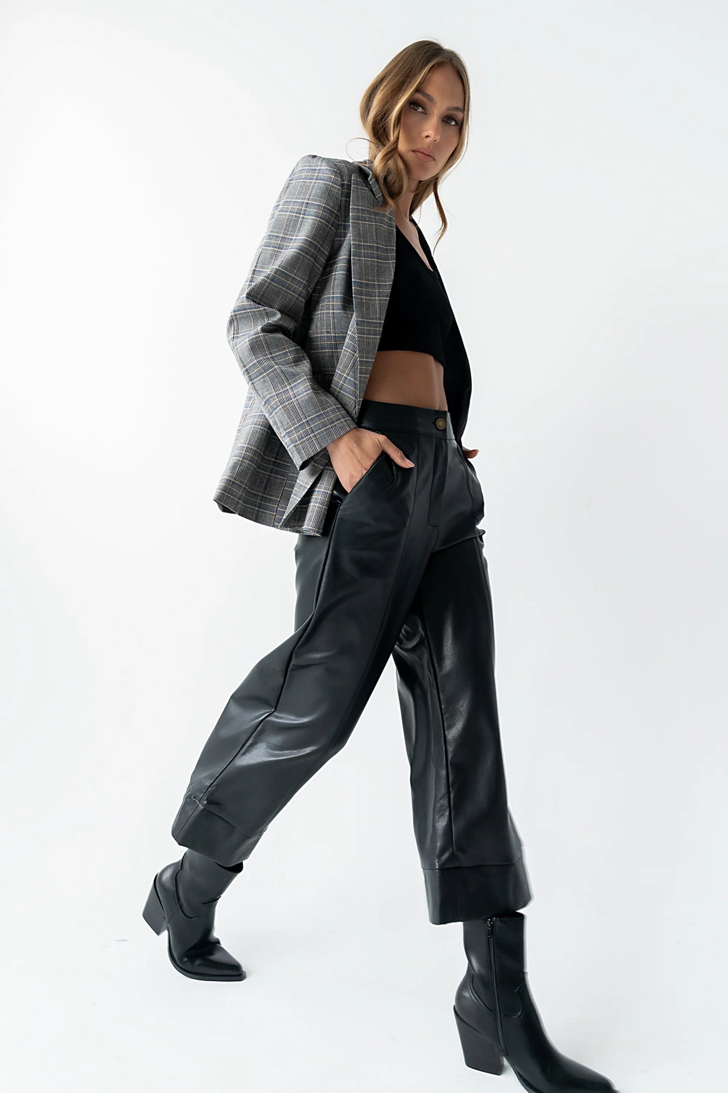 Ulani Vegan Leather Pants in Black