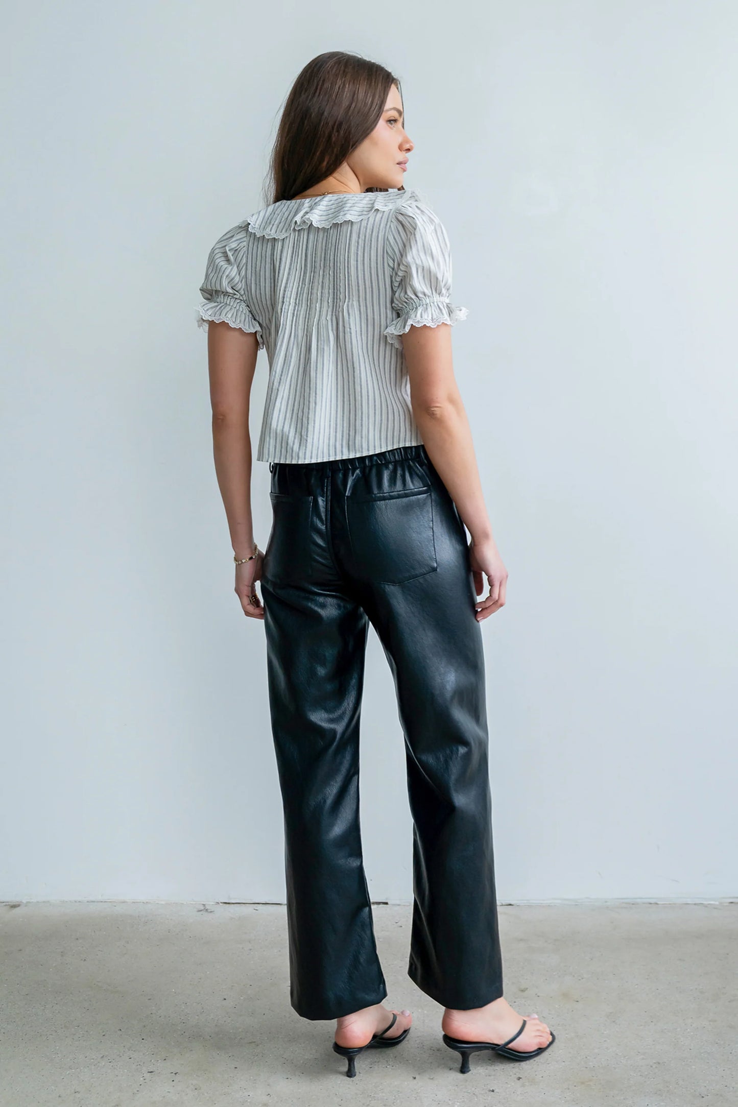 Priya Vegan Leather Wide Leg Pants