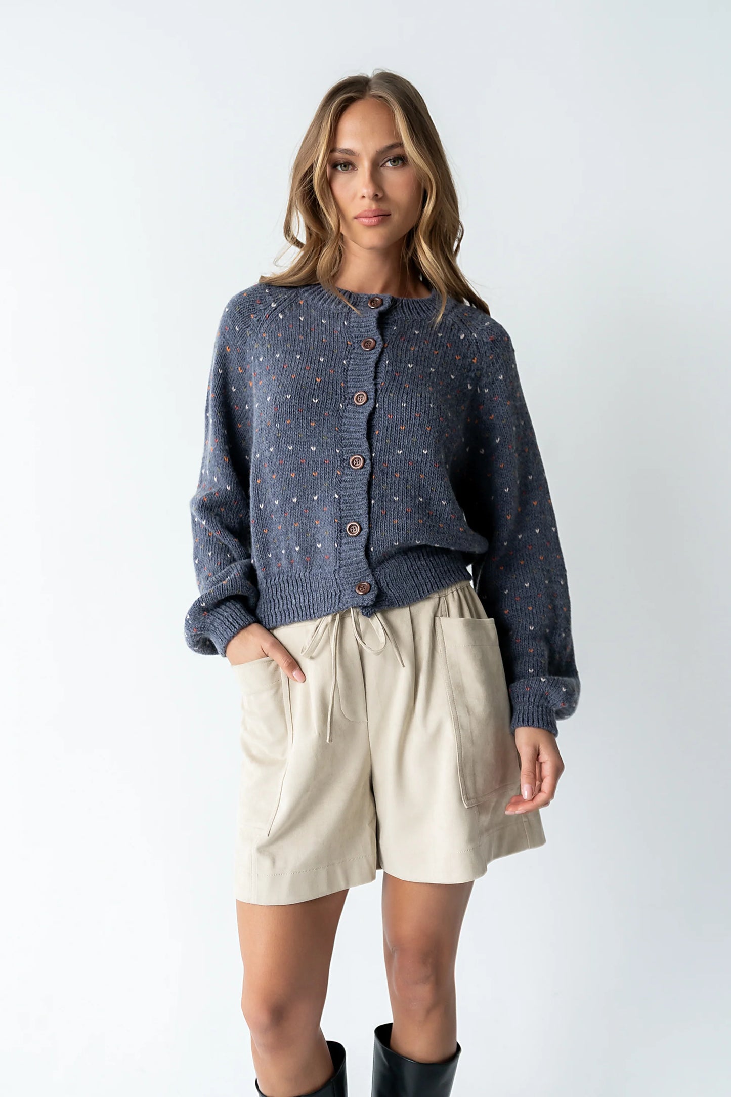 Sophie Knit Cardigan in Navy