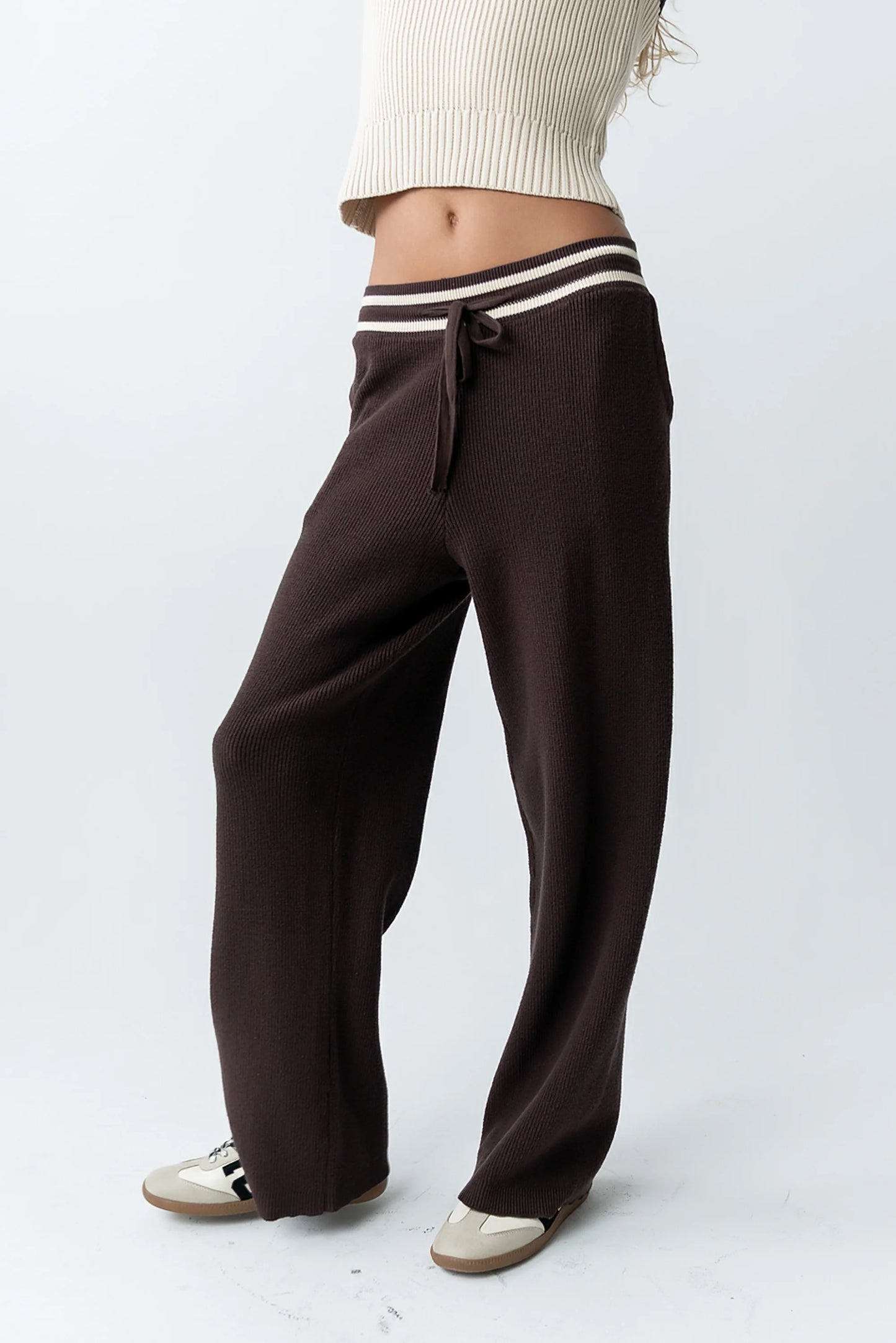 Brea Striped Pants in Brown