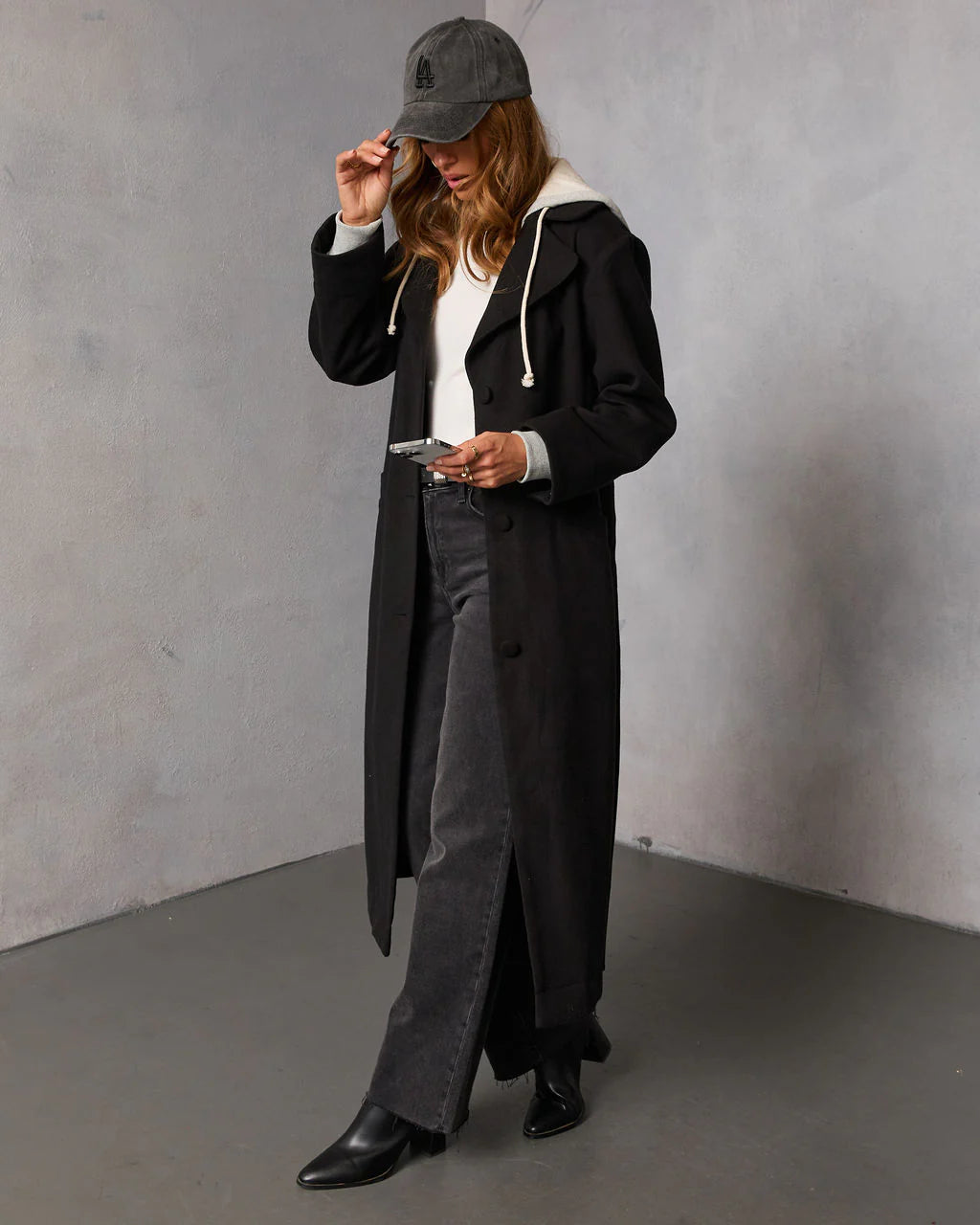 Davison Twofer Hooded Waist Tie Trench Coat