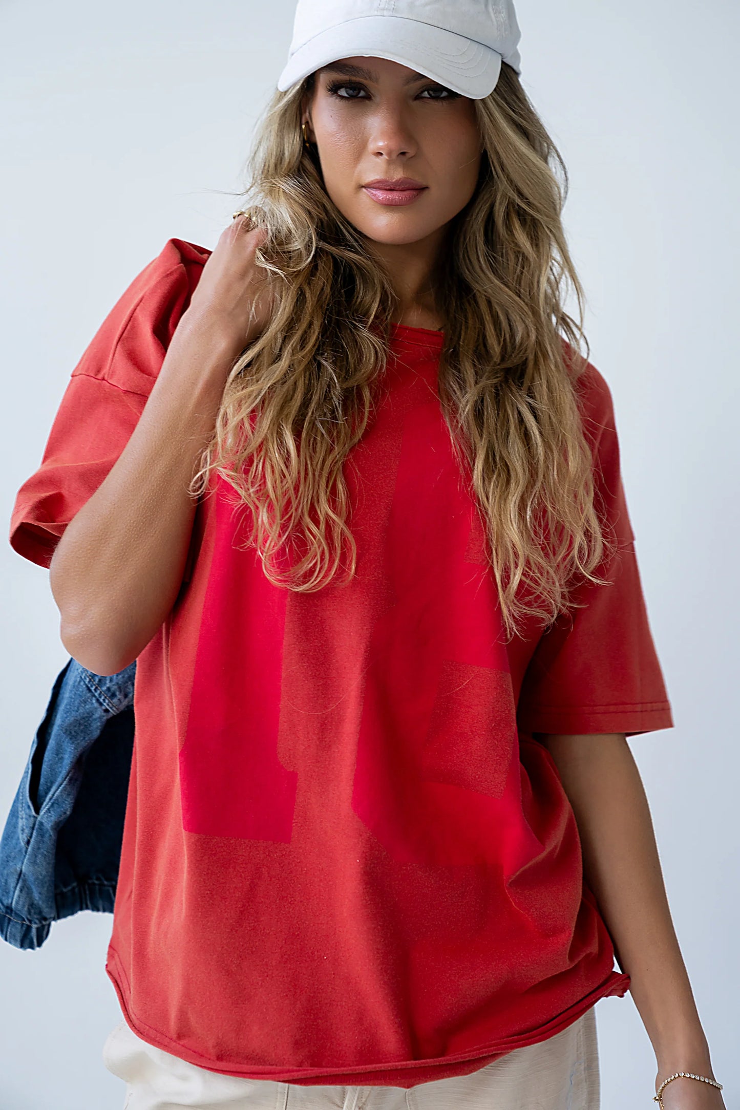 Mary Graphic Tee in Red