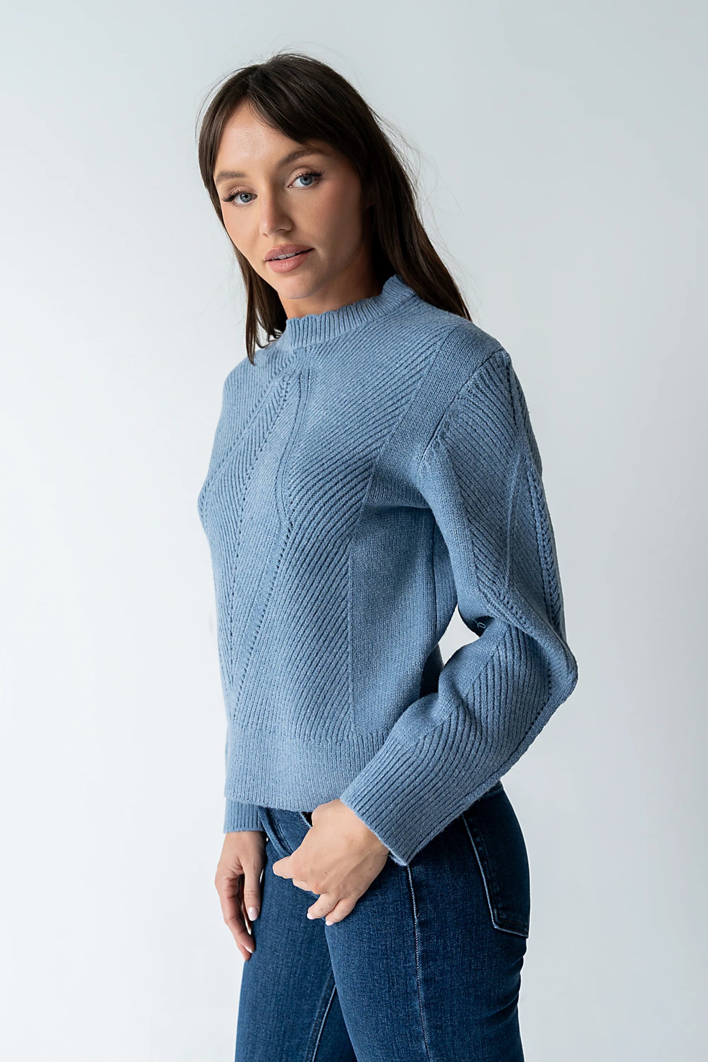 Bostyn Knit Sweater in Blue