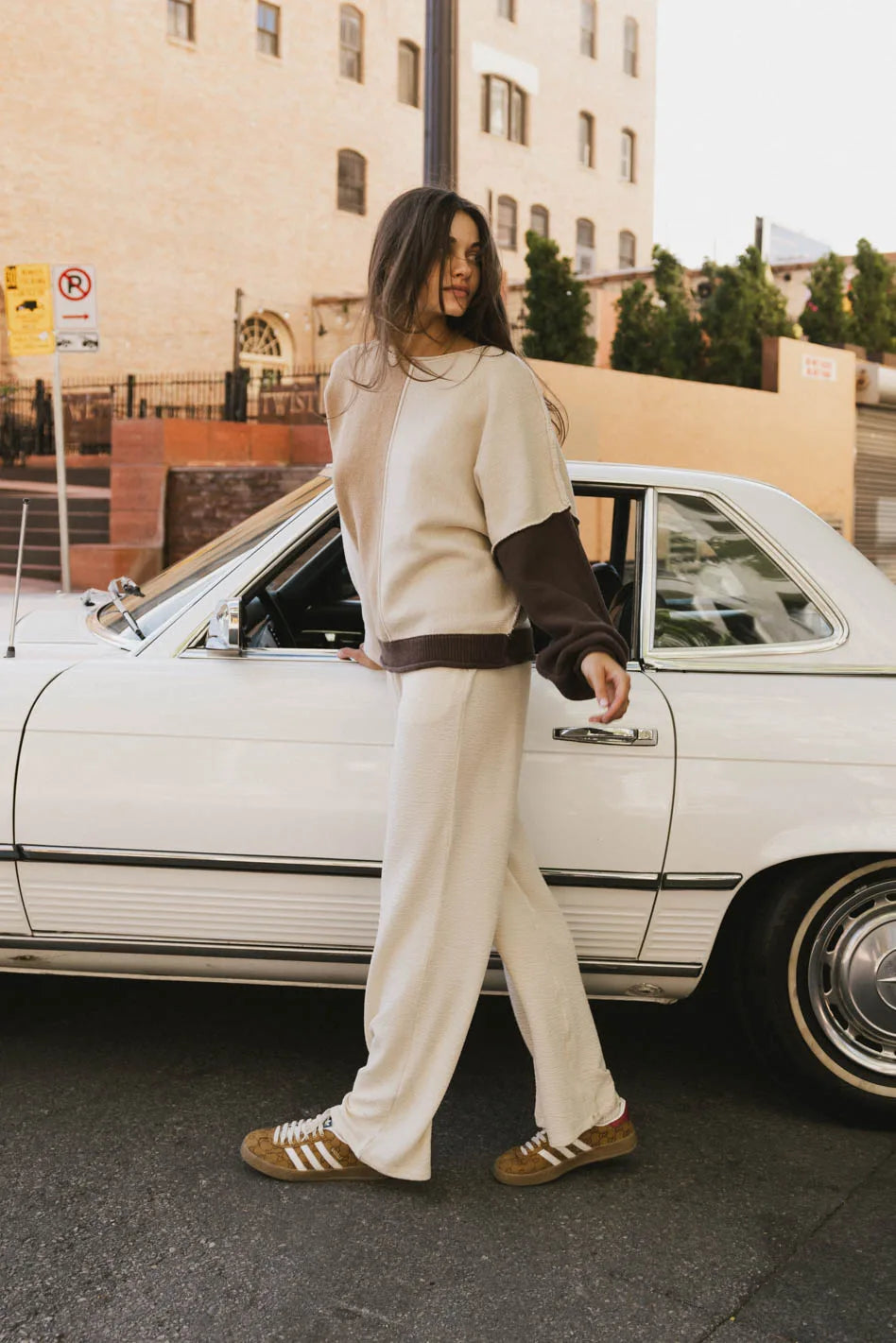 Abara Colorblock Sweater in Oatmeal