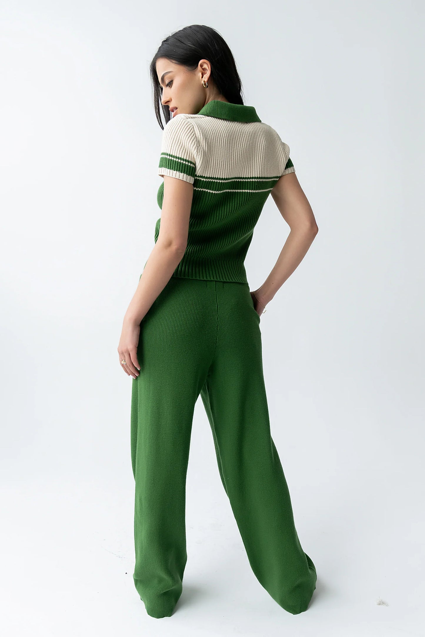 Brea Collared Sweater in Green