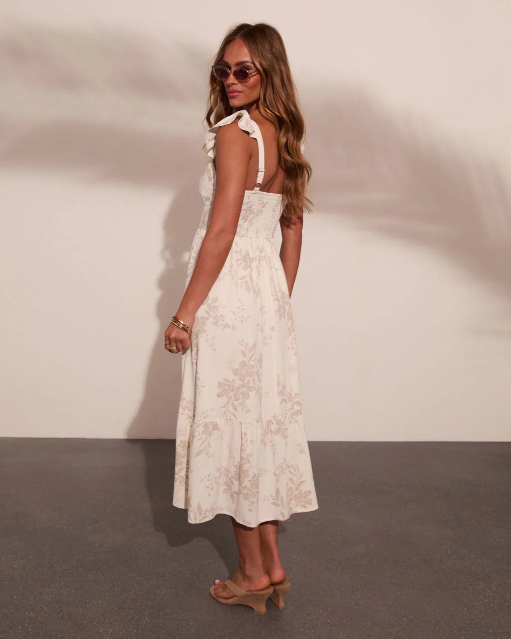 Refined Muse Floral Fit and Flare Midi Dress