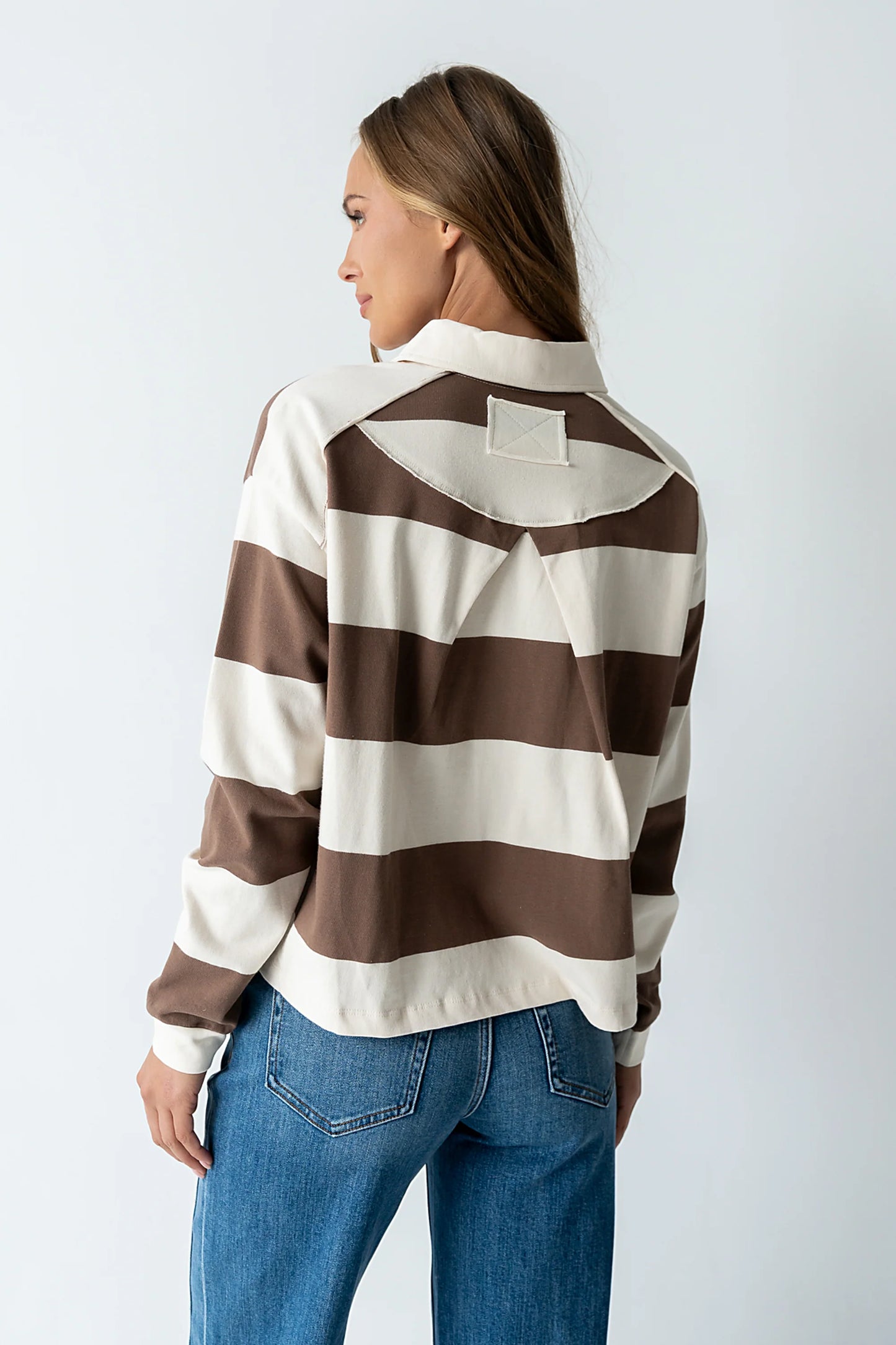 Kaysen Striped Top in Taupe