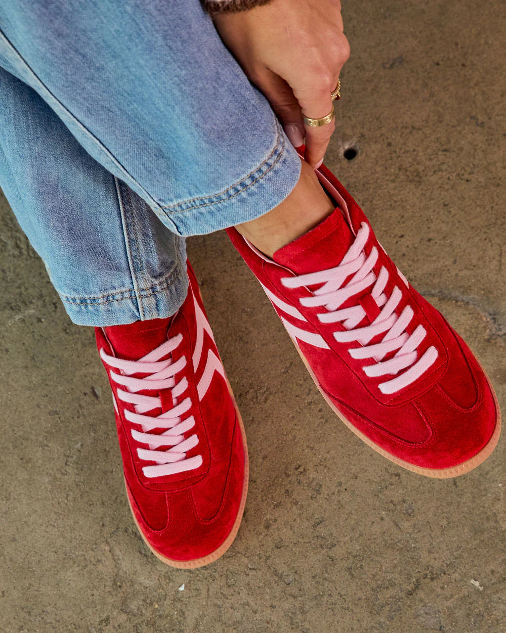 Lorilai Faux Suede Lace Up Sneakers