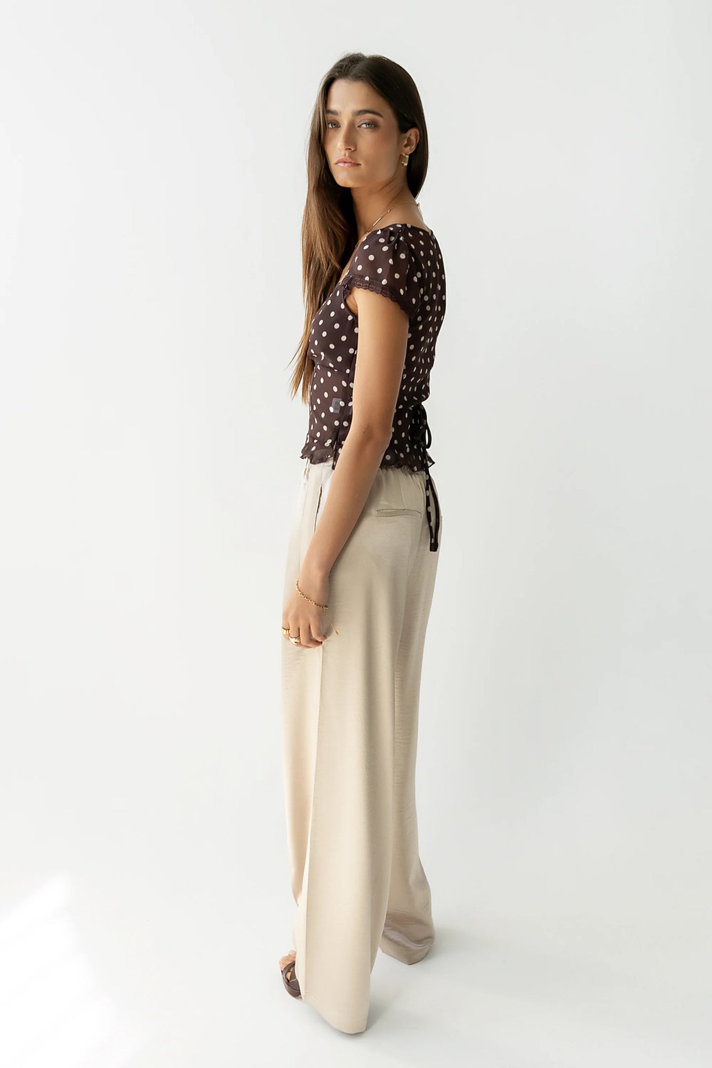 Liam Sheer Polka Dot Top