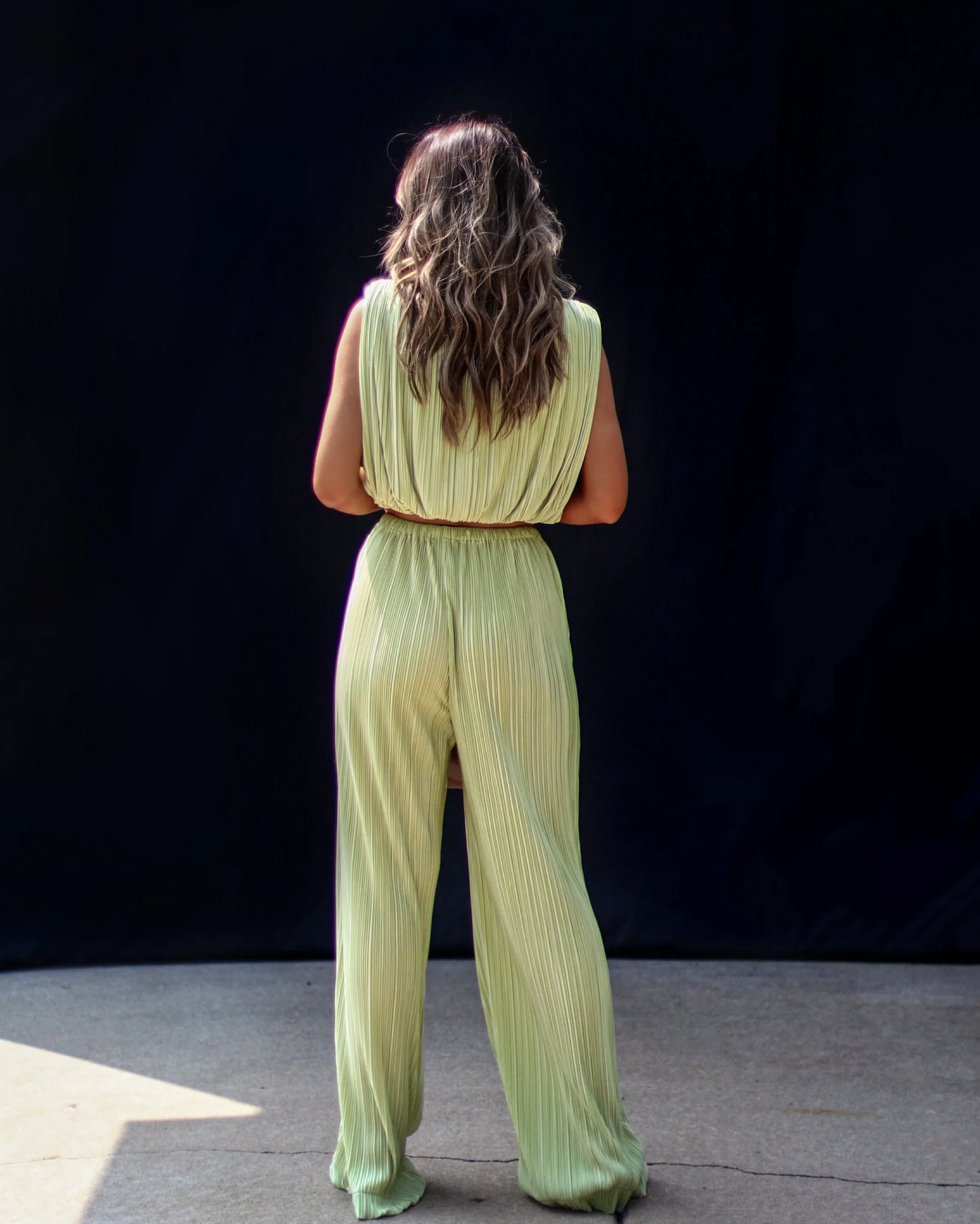 Resort Stay Plisse Wide Leg Pants