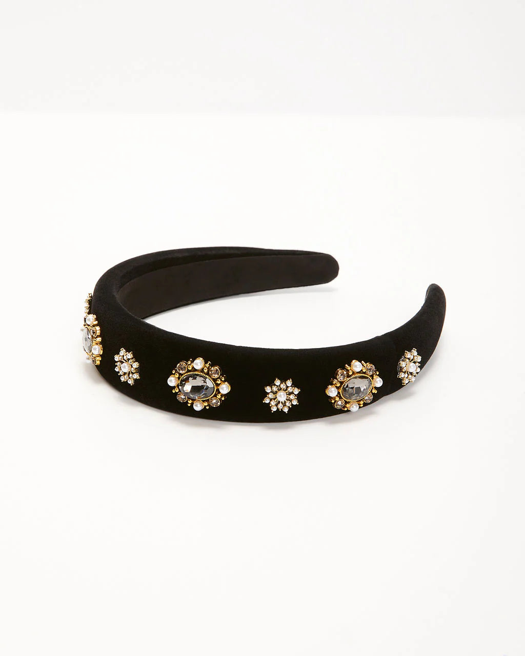 Louetta Padded Rhinestone Pearl Headband