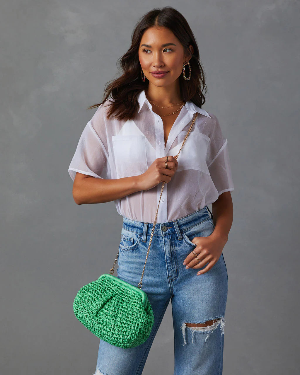 Poolside Straw Pouch Clutch