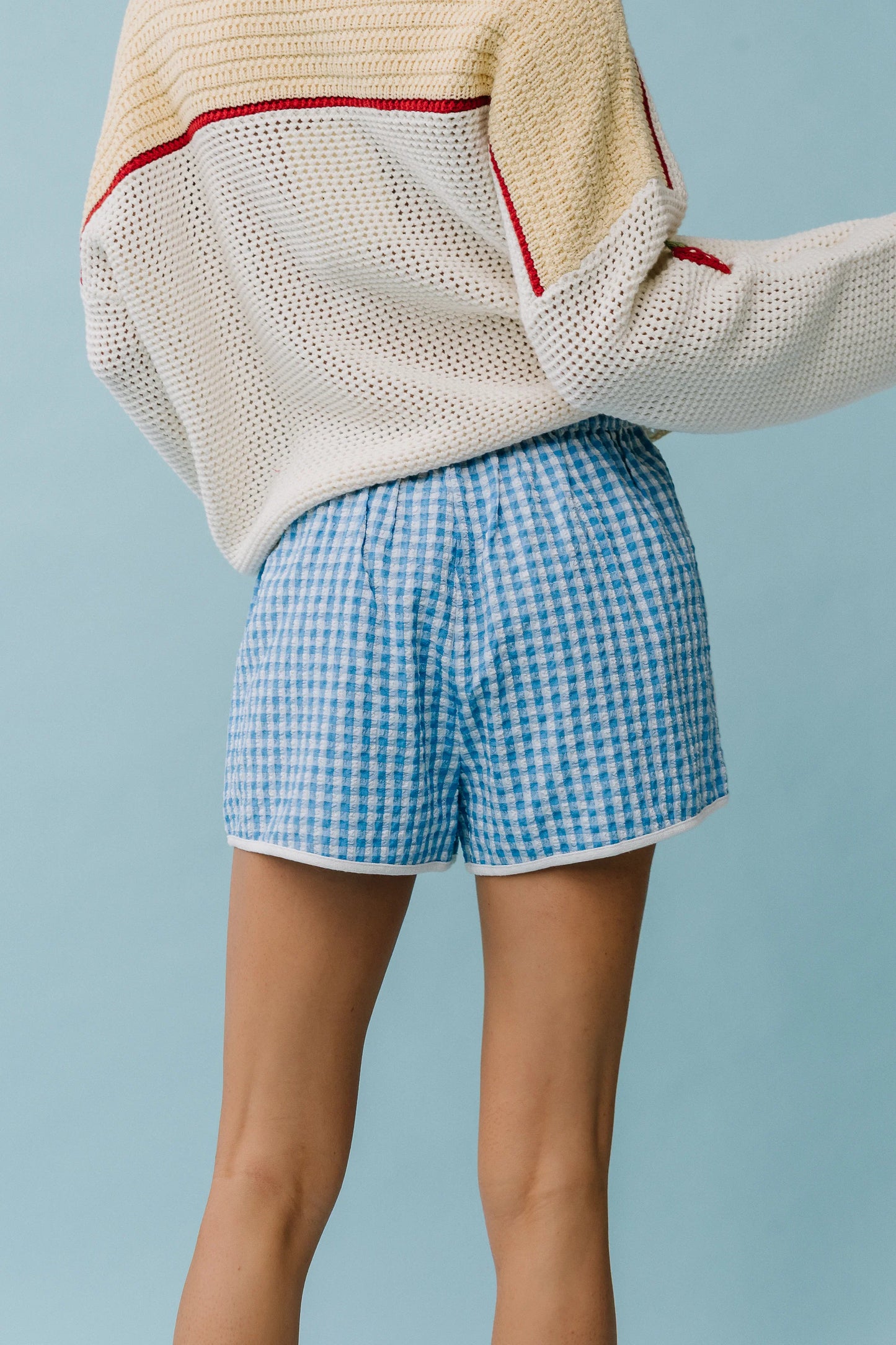 Maia Gingham Shorts in Blue