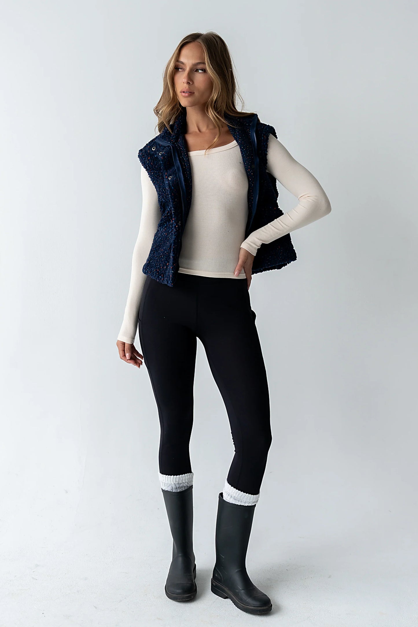 Audrey Ribbed Top in Ecru