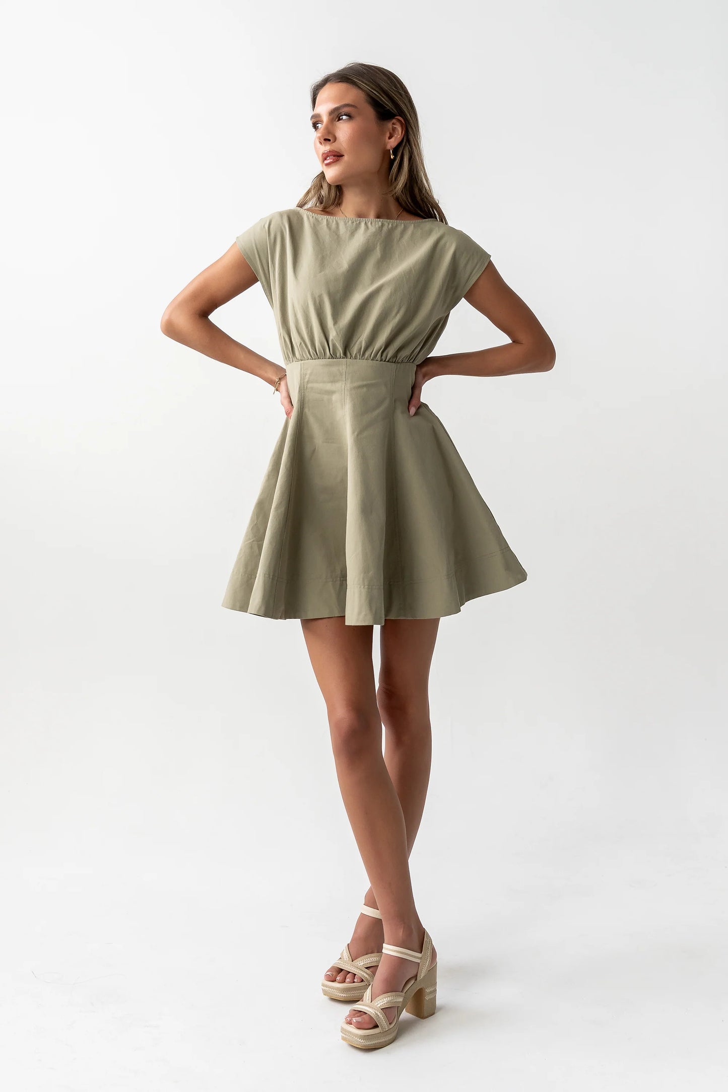 Kinzey Mini Dress in Olive