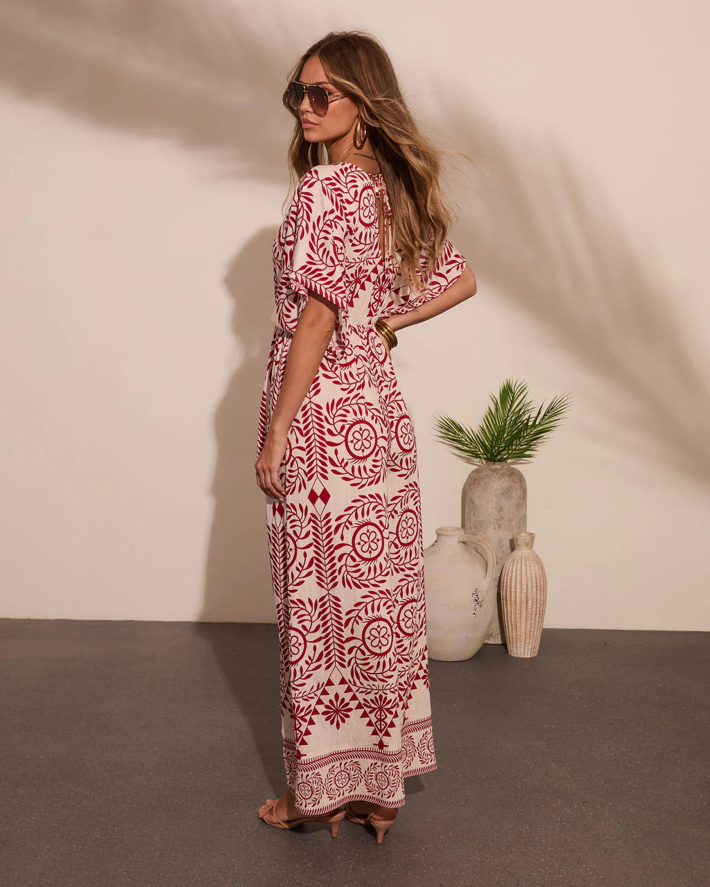 Carlea Abstract Print Waist Tie Jumpsuit